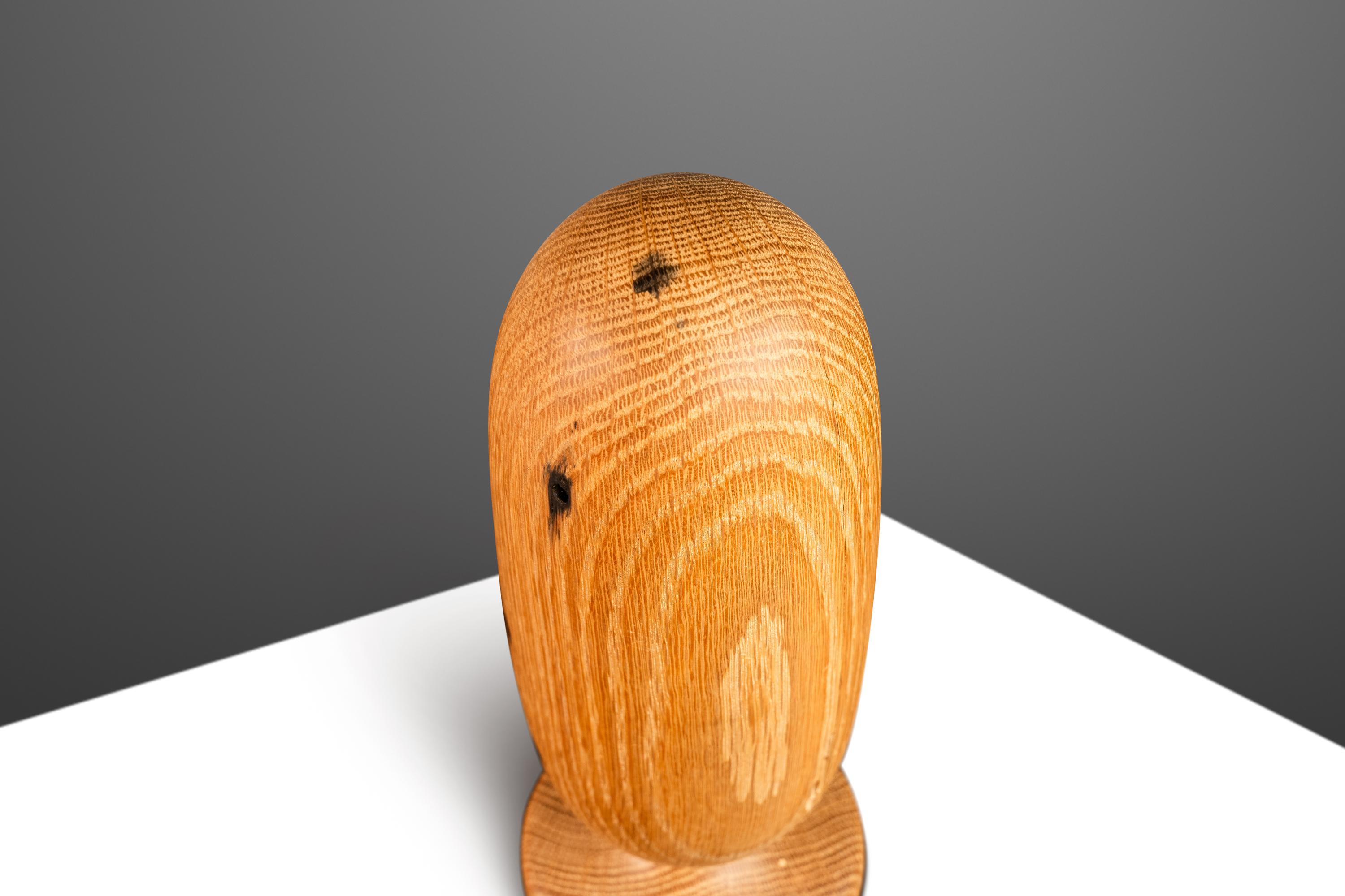 Organic Modern Sculpture in Solid White Oak by Mark Leblanc, USA, c. 2023 For Sale 8
