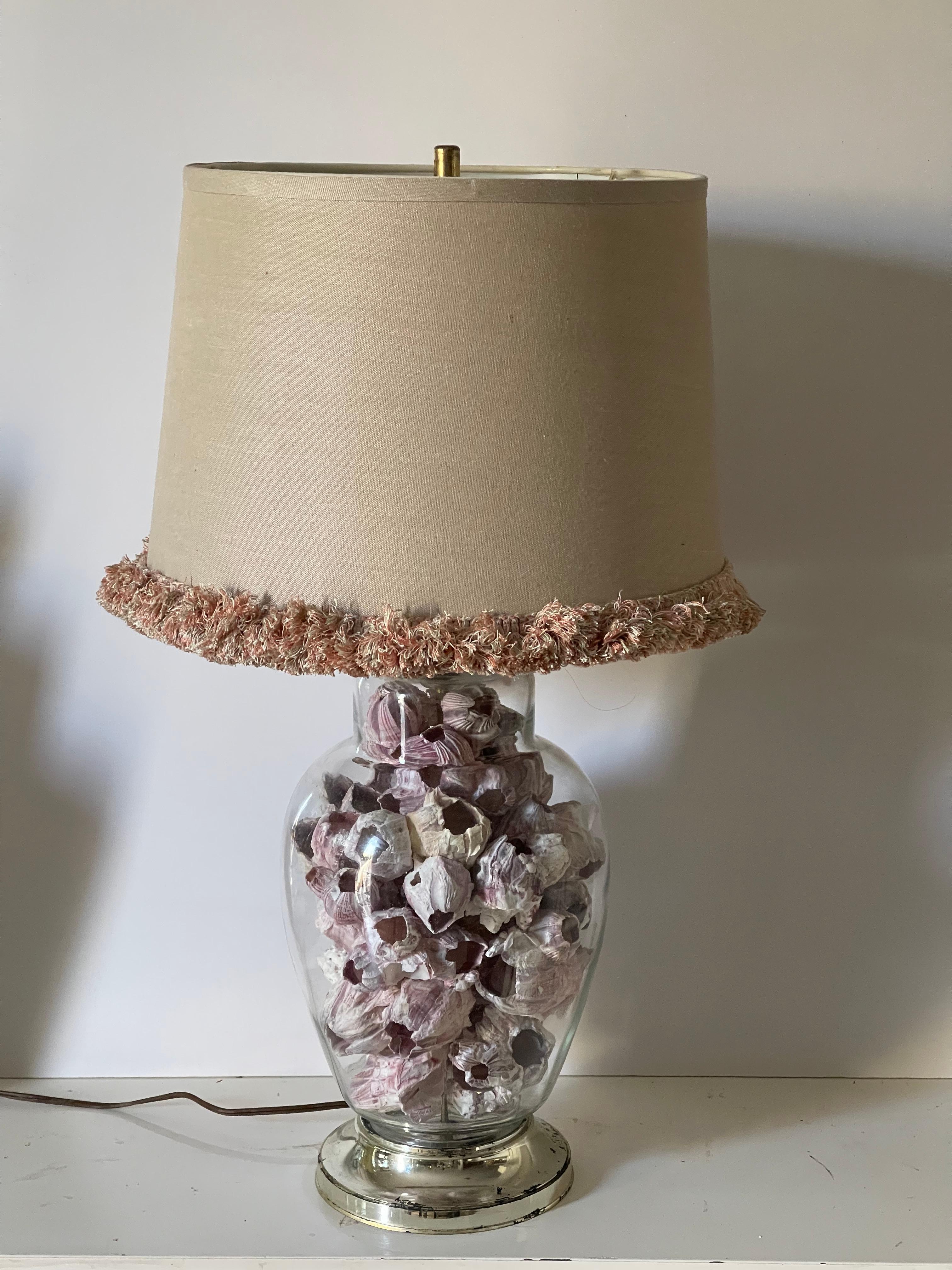 Late 20th Century Organic Modern Sea Shells Barnacle Ginger Jar  Lamp For Sale