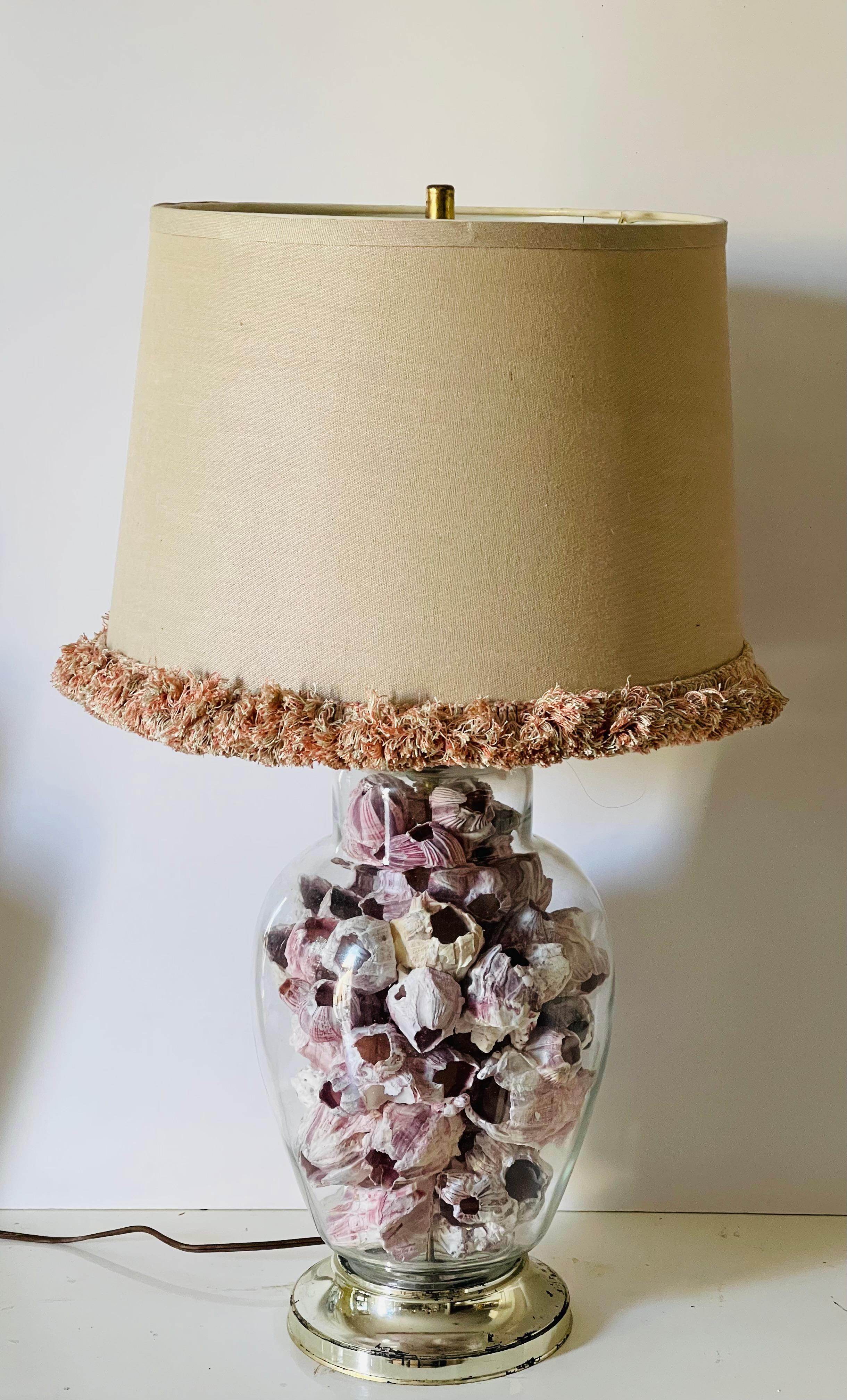 Organic Modern Sea Shells Barnacle Ginger Jar  Lamp For Sale 1