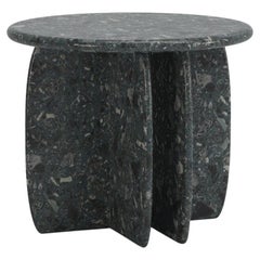 Mesa auxiliar moderna orgánica Catus de mármol verde terrazo