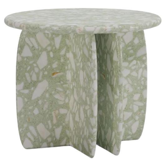 Organic Modern Side Table Catus in Terrazzo Sage Marble For Sale
