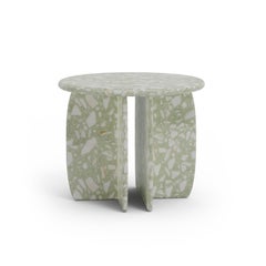 Organic Modern Side Table Catus in Terrazzo Sage Marble