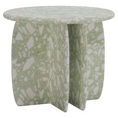 Organic Modern Side Table Catus in Terrazzo Sage Marble