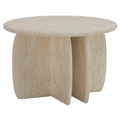 Organic Modern Side Table Catus in Travertine Marble