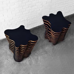 Organic Modern End Table Set - Bedside Table - Wood Side Table with Storage