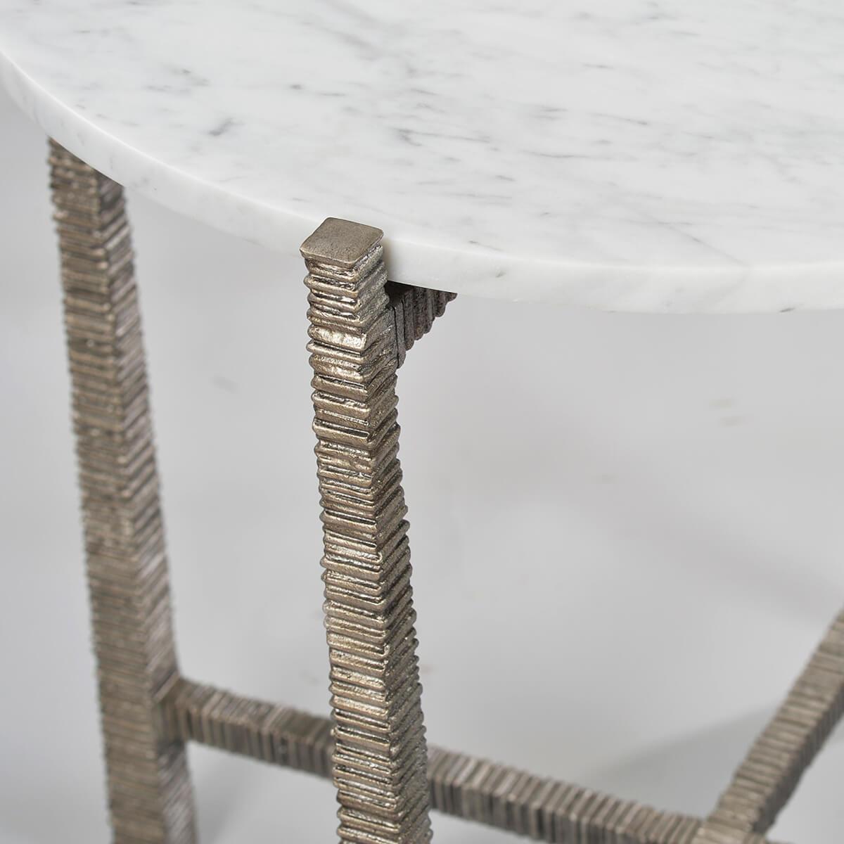 Organic Modern Side Table, Silvered In New Condition In Westwood, NJ