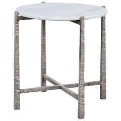 Organic Modern Side Table, Silvered