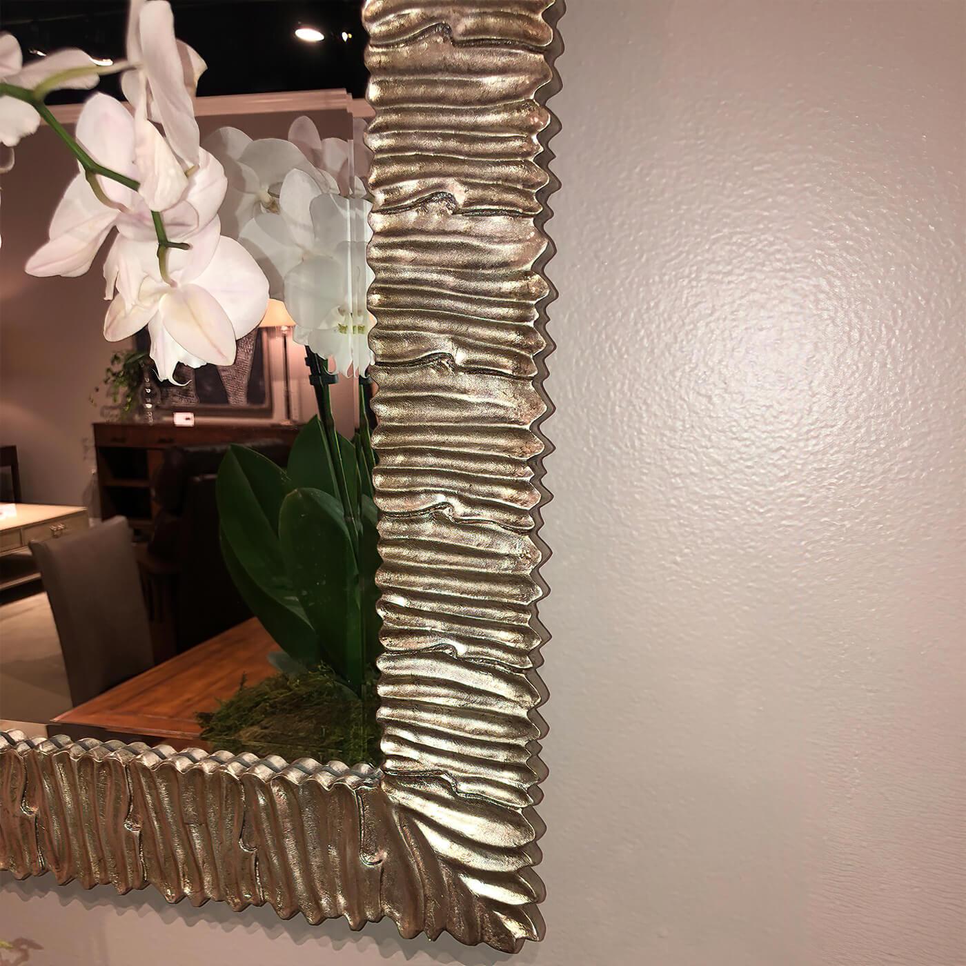 Organic Modern Silver Gilt Mirror For Sale 1