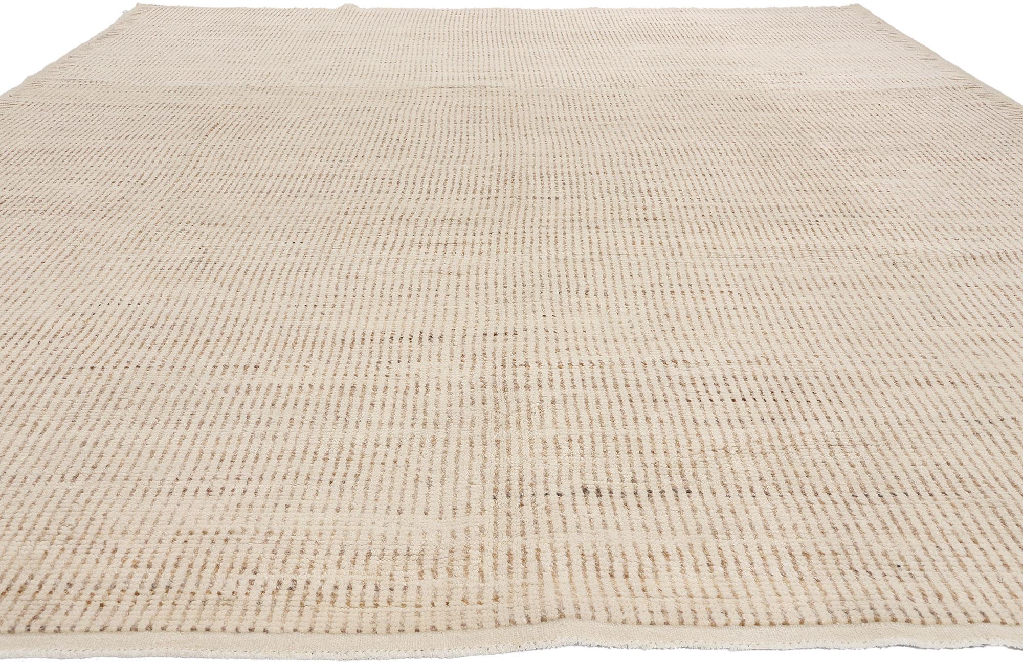 Hand-Knotted Organic Modern Skagen Moroccan Rug, Japandi Simplicity Meets Cozy Cohesiveness For Sale