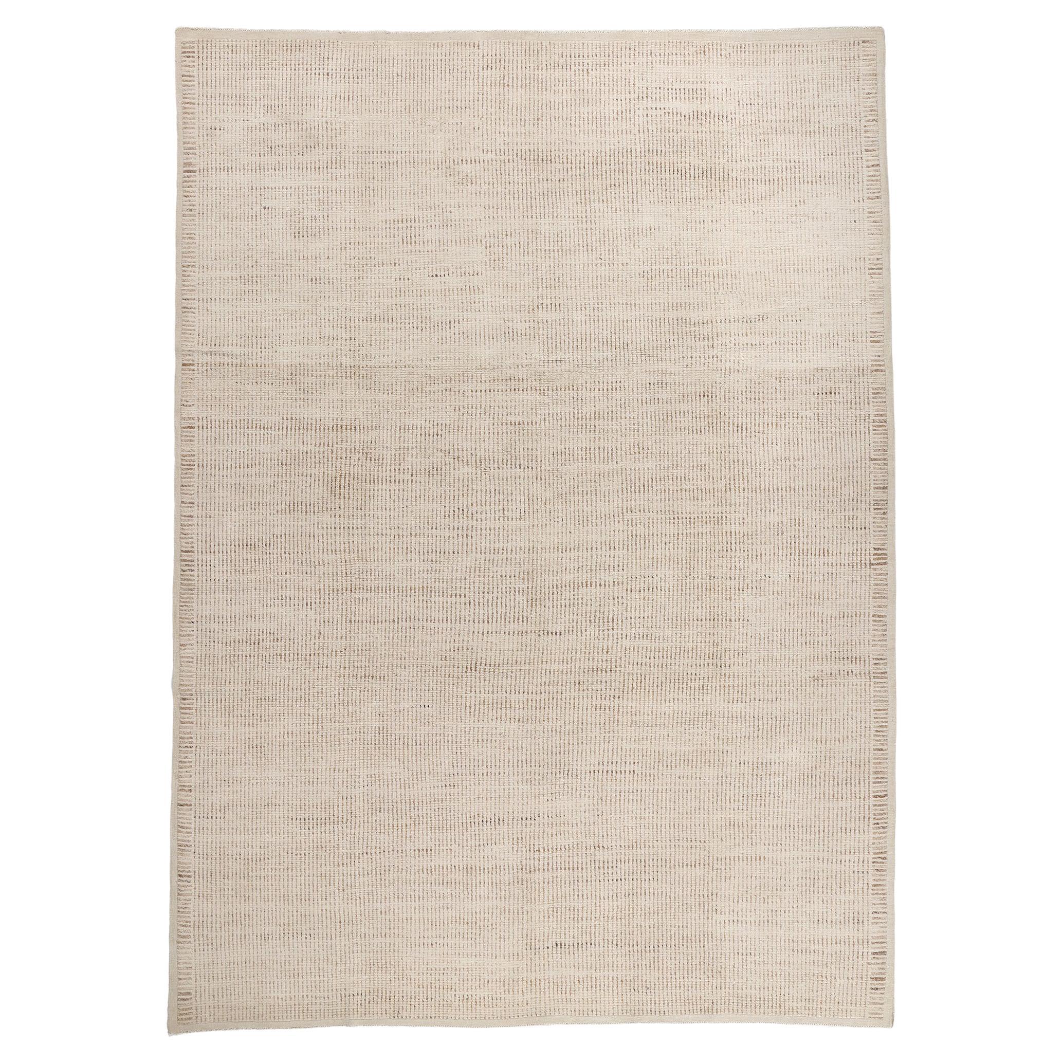 Organic Modern Skagen Moroccan Rug, Japandi Simplicity Meets Cozy Cohesiveness For Sale