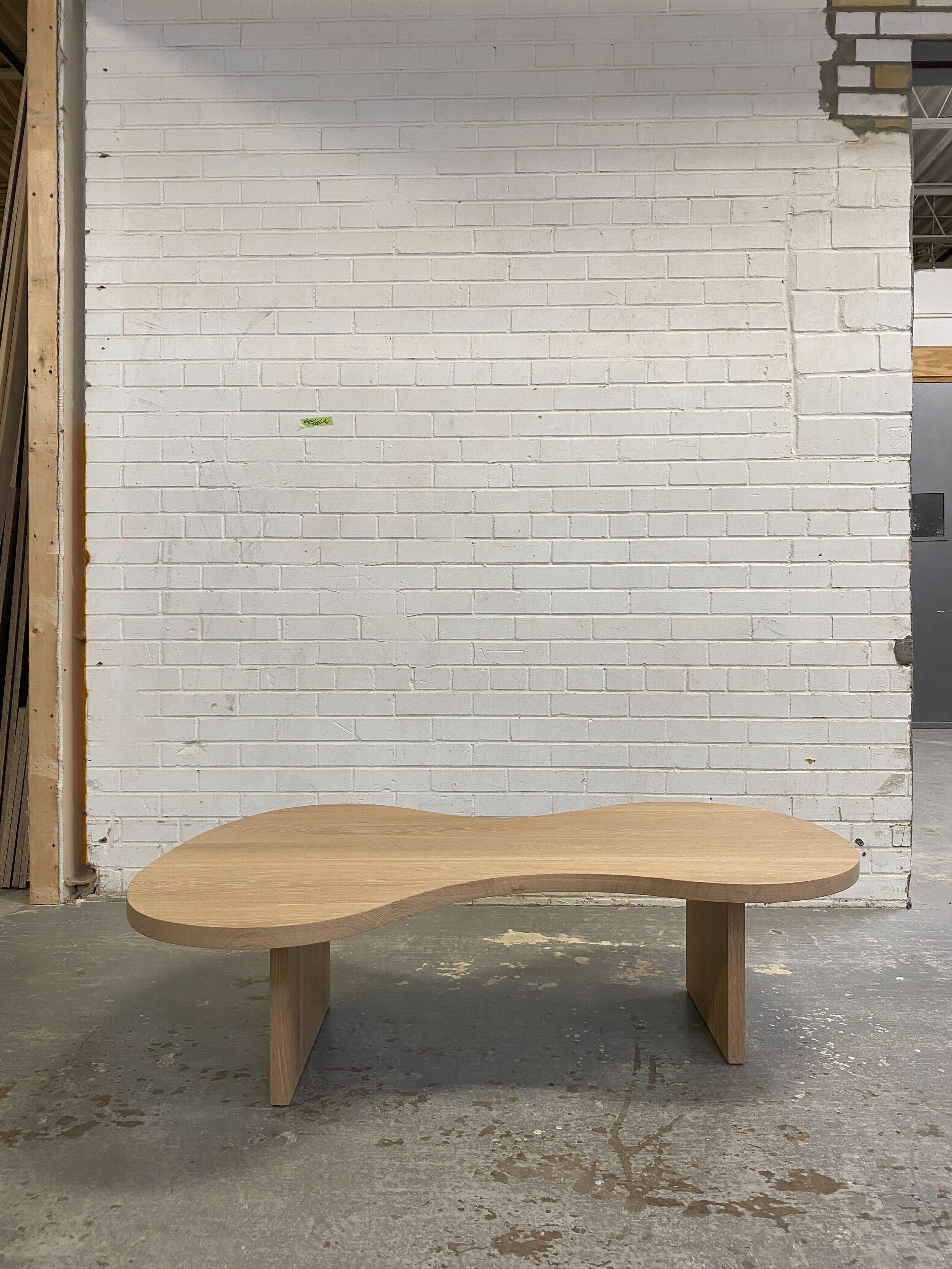 Hand-Crafted Organic Modern Solid White Oak Oiled Coffee Table by Mary Ratcliffe Studio 52