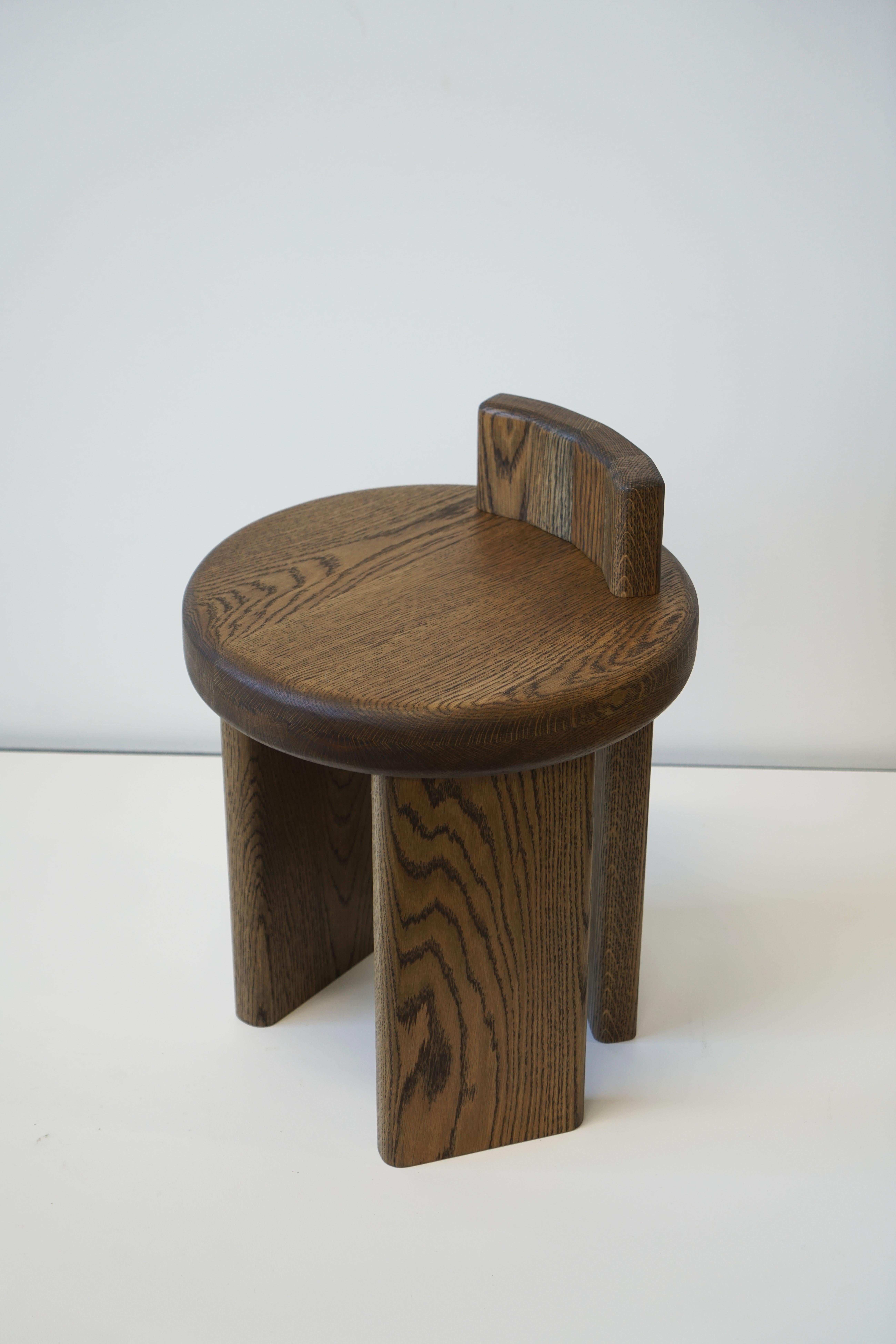 American Organic Modern Solid Wood Oak Stool or Side Table by Last Workshop For Sale