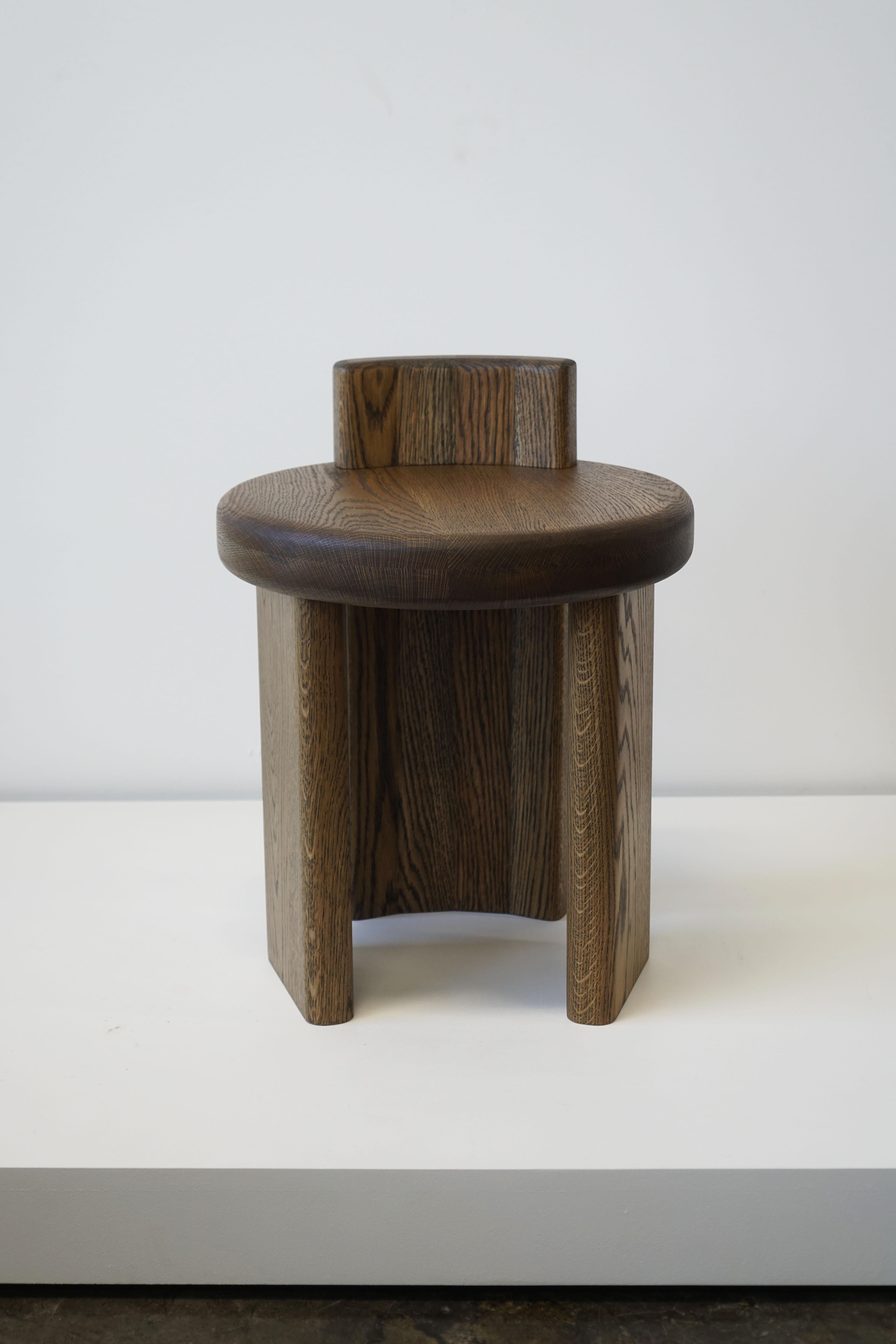 Organic Modern Solid Wood Oak Stool or Side Table by Last Workshop In New Condition For Sale In Chicago, IL