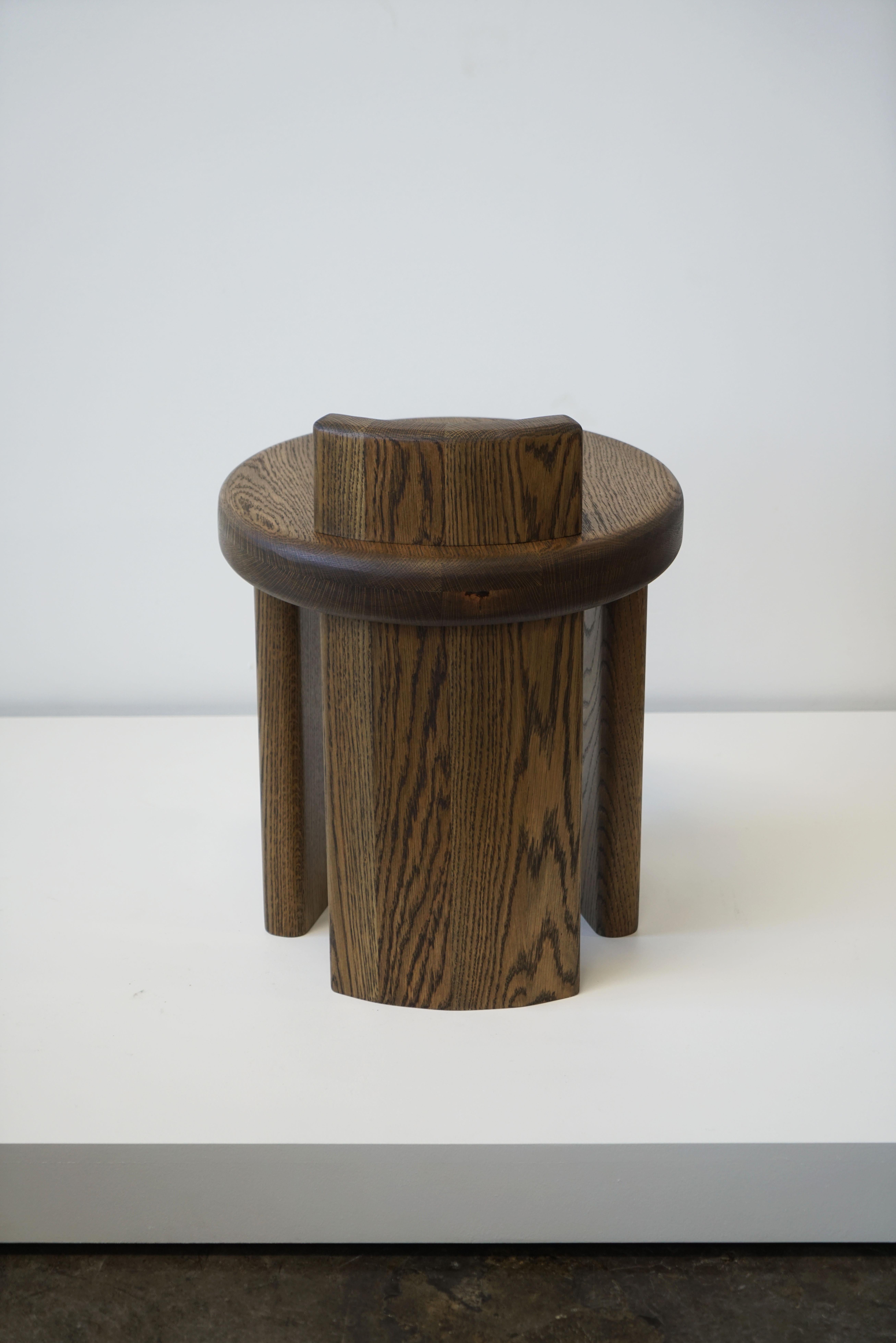 Contemporary Organic Modern Solid Wood Oak Stool or Side Table by Last Workshop For Sale