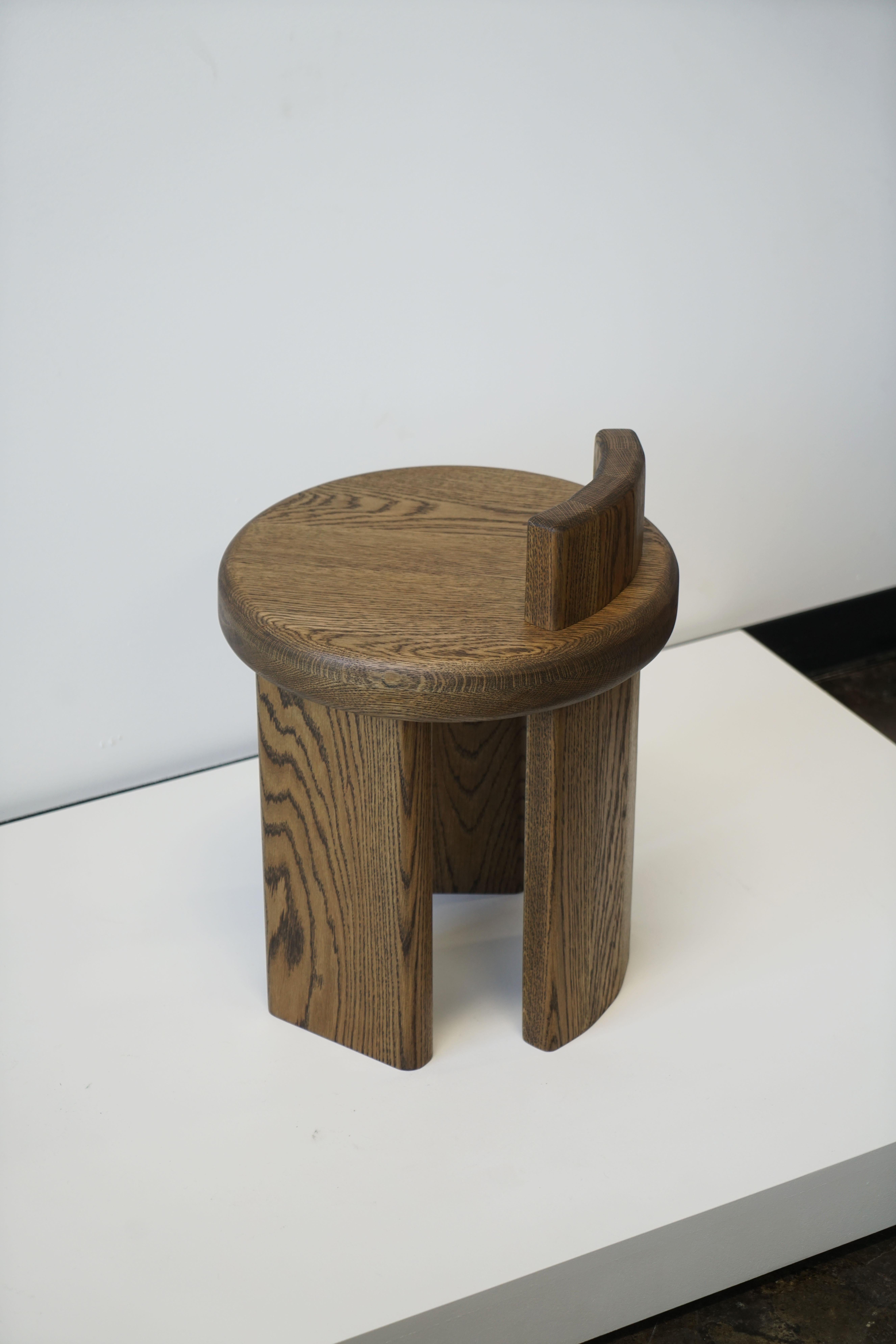 Organic Modern Solid Wood Oak Stool or Side Table by Last Workshop For Sale 4