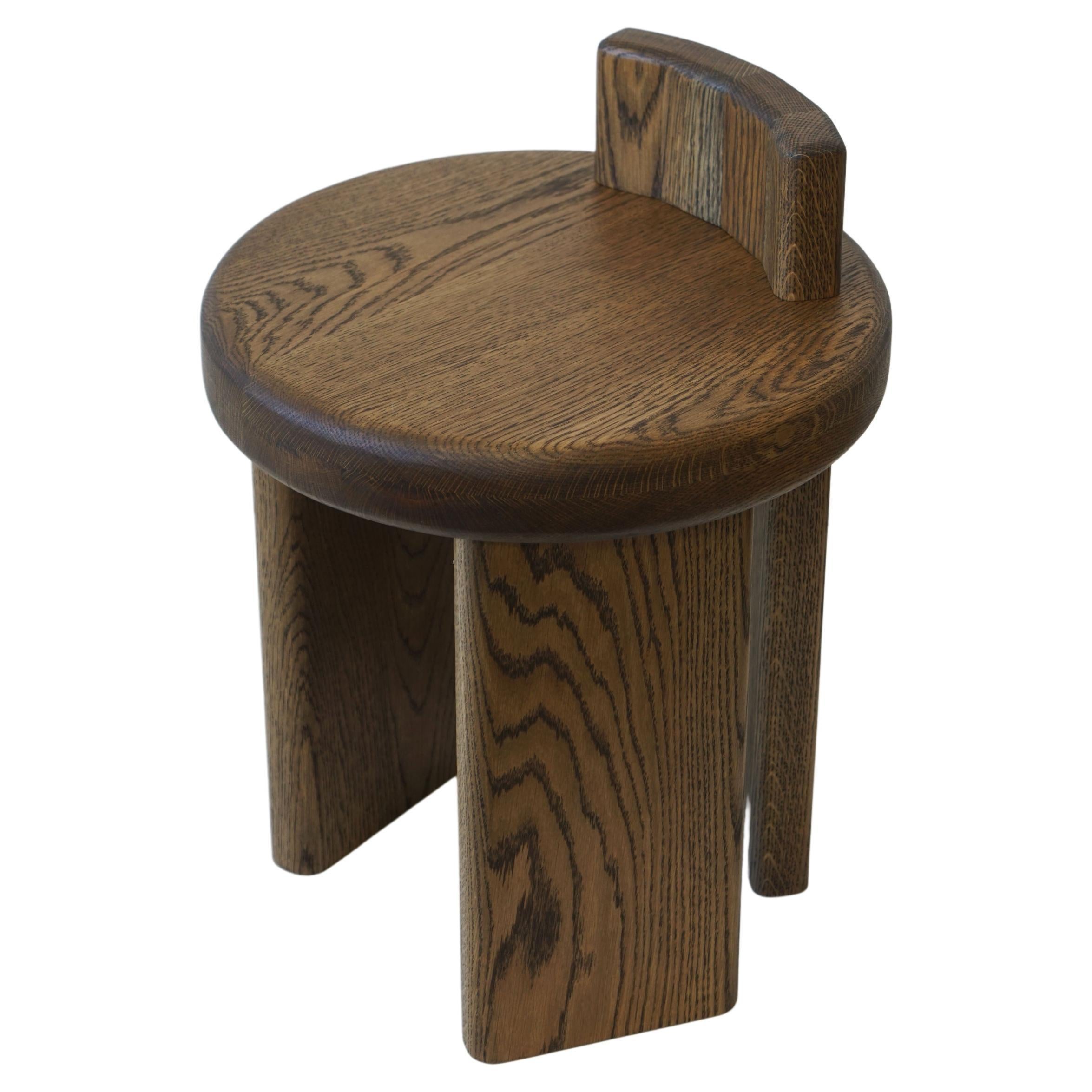 Organic Modern Solid Wood Oak Stool or Side Table by Last Workshop For Sale
