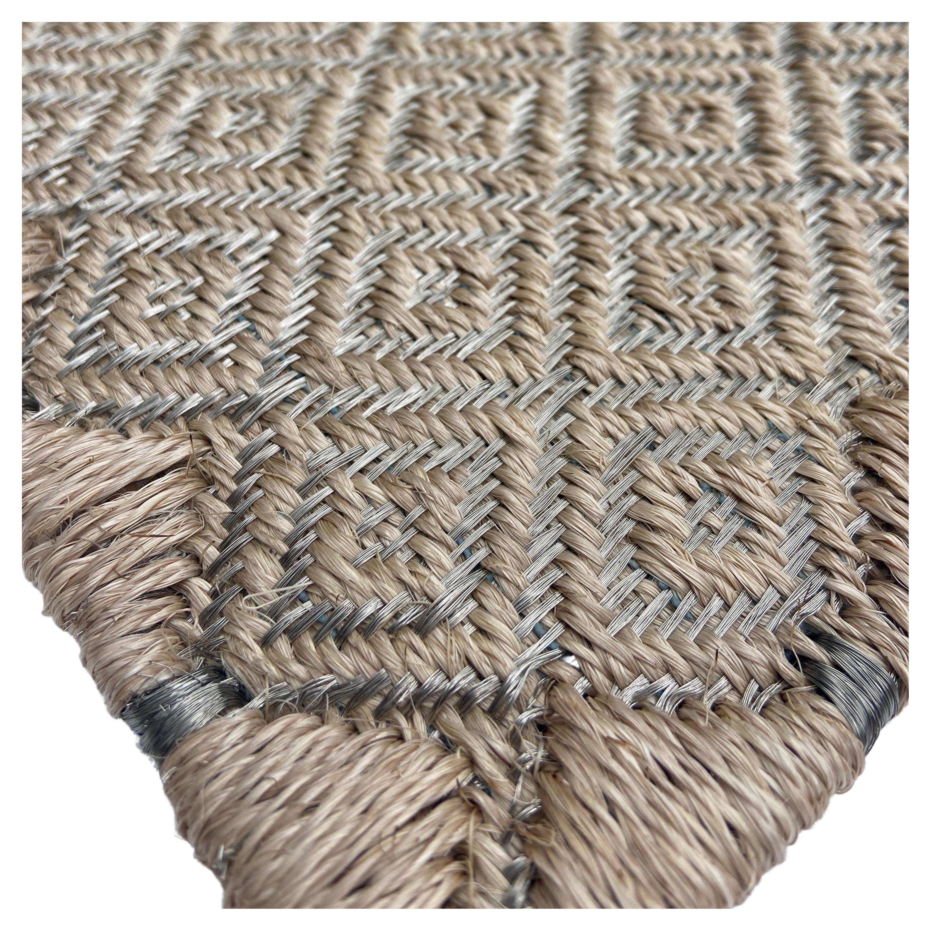 Organic Modern, Soothing Neutral Beige Steel Handcrafted Area Rug 3'11"x5'11"  For Sale