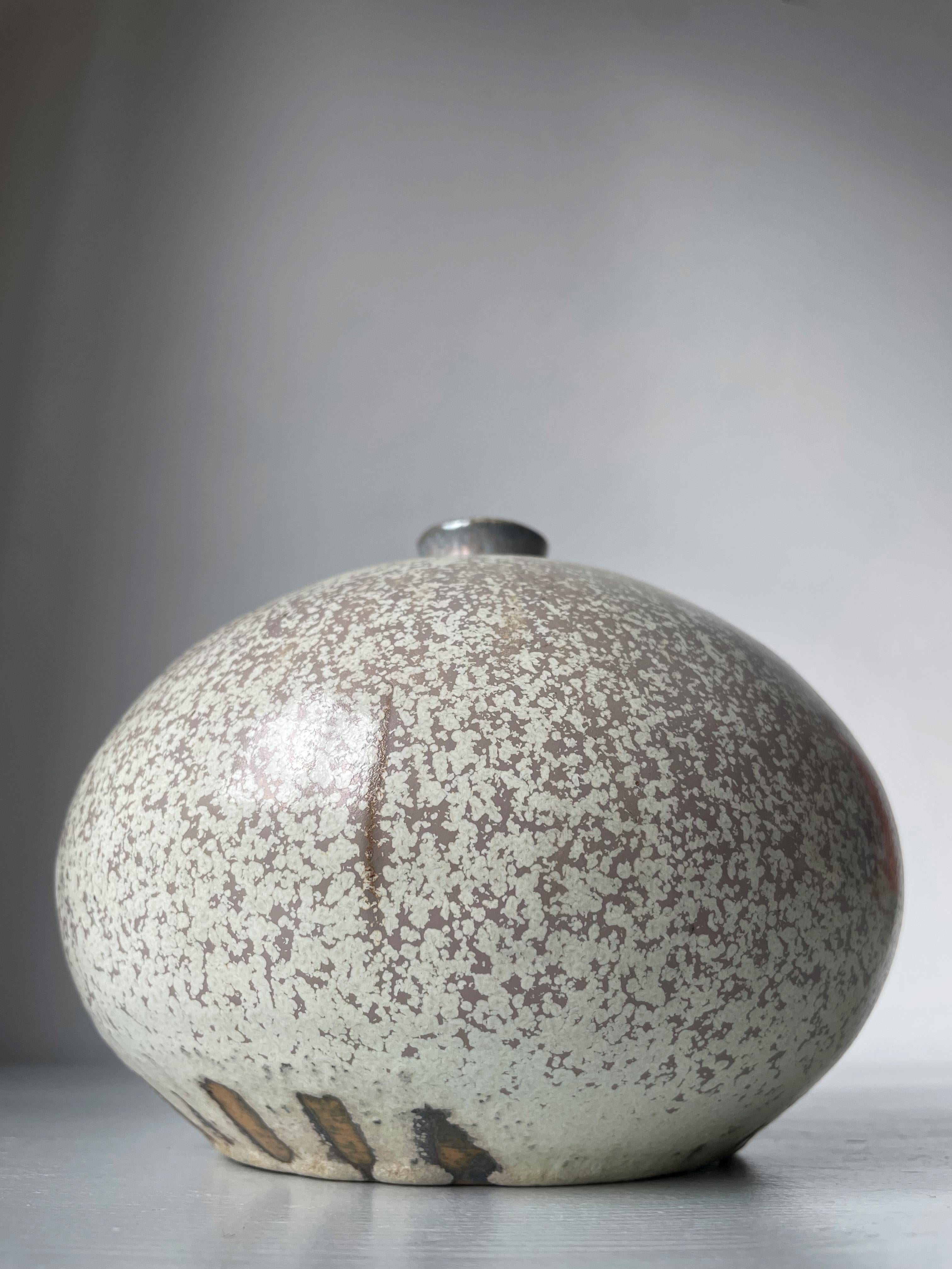 Organic Modern Spotted Glaze Ceramic Vase, 1970s In Good Condition For Sale In Copenhagen, DK