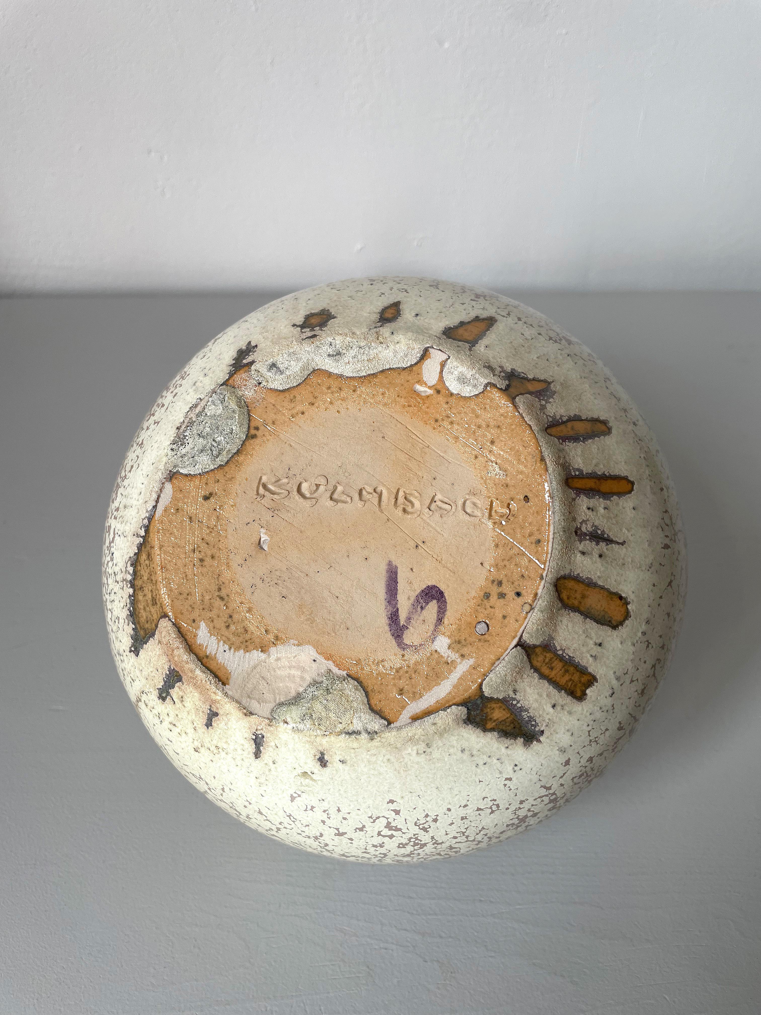 20th Century Organic Modern Spotted Glaze Ceramic Vase, 1970s For Sale