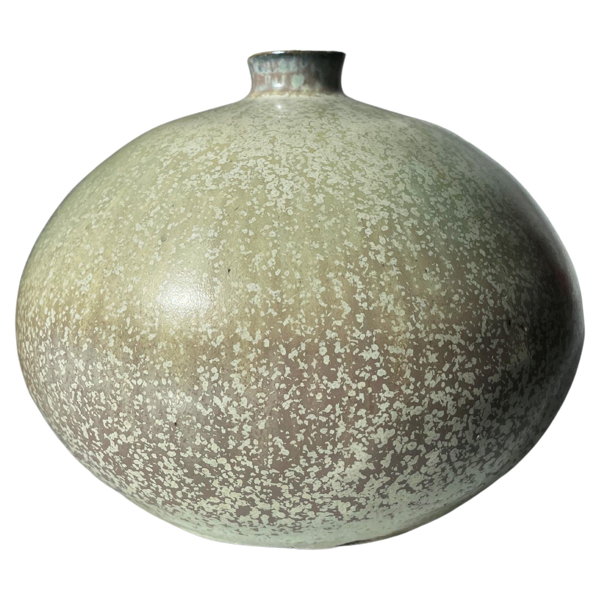 Organic Modern Spotted Glaze Ceramic Vase, 1970s For Sale