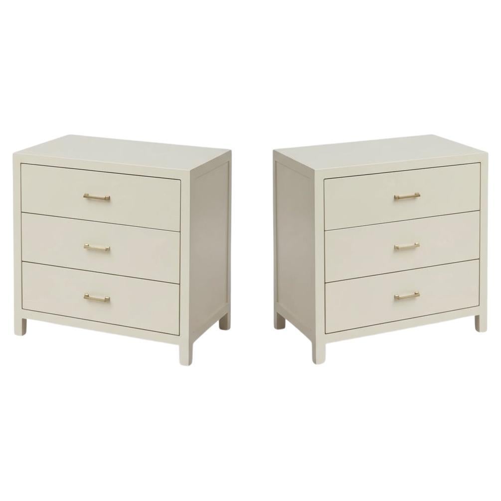 Cassapanca moderna organica in stile Springer rivestita in tessuto d'erba color avorio - Coppia