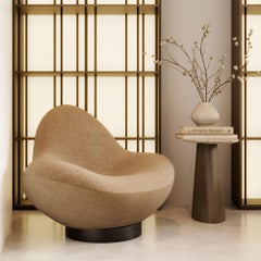 Organic Modern Stone Armchair in Fabric, Contemporary Furniture by Stylish Club