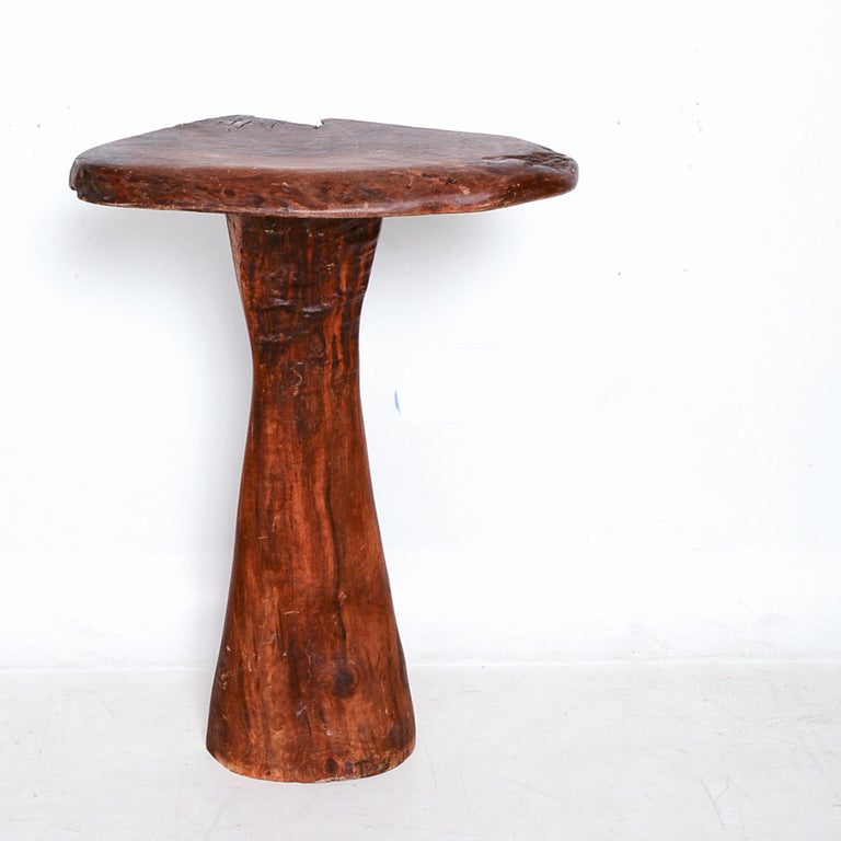 Studio piece organic modern solid wood live edge pedestal table, 2013
Signed C W Tux Horn 2013 Tuxy
Dimensions: 38
