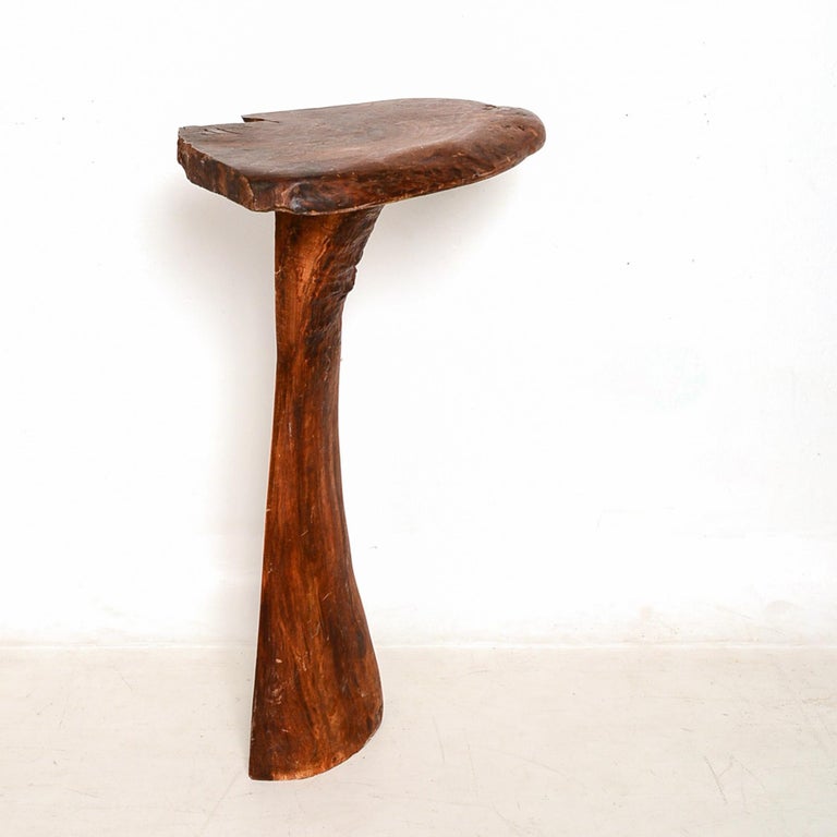 Organic Modern Studio Piece Solid Wood Live Edge Pedestal Table, 2013 In Good Condition For Sale In National City, CA