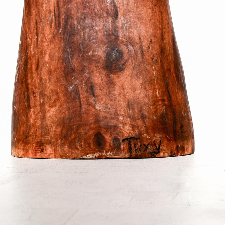 Organic Modern Studio Piece Solid Wood Live Edge Pedestal Table, 2013 For Sale 2