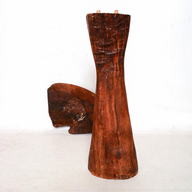 Organic Modern Studio Piece Solid Wood Live Edge Pedestal Table, 2013 For Sale 3