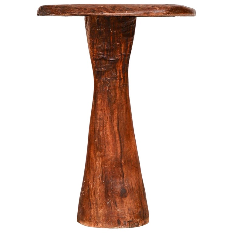Organic Modern Studio Piece Solid Wood Live Edge Pedestal Table, 2013 For Sale