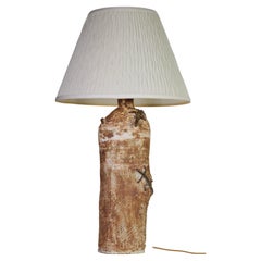 Lampada da tavolo organica moderna in Studio Pottery, Sgraffito and Lizards Decor, 1960s