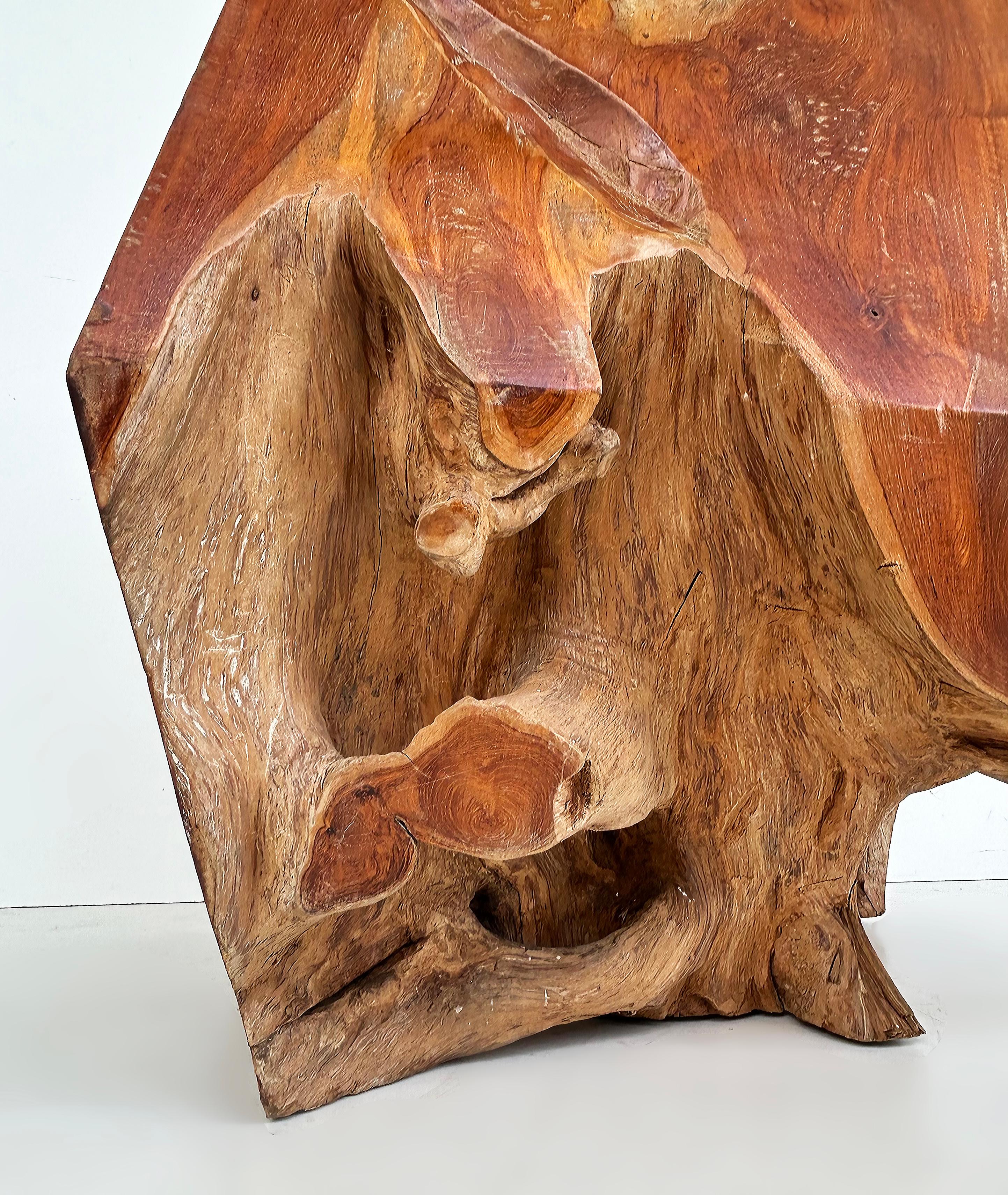 Table à boissons d'appoint en teck Organic Modernity Studio, usée par les intempéries en vente 2