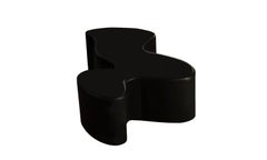 Organic Modern Style Black Lacquered Center Table Barcelona Handcrafted