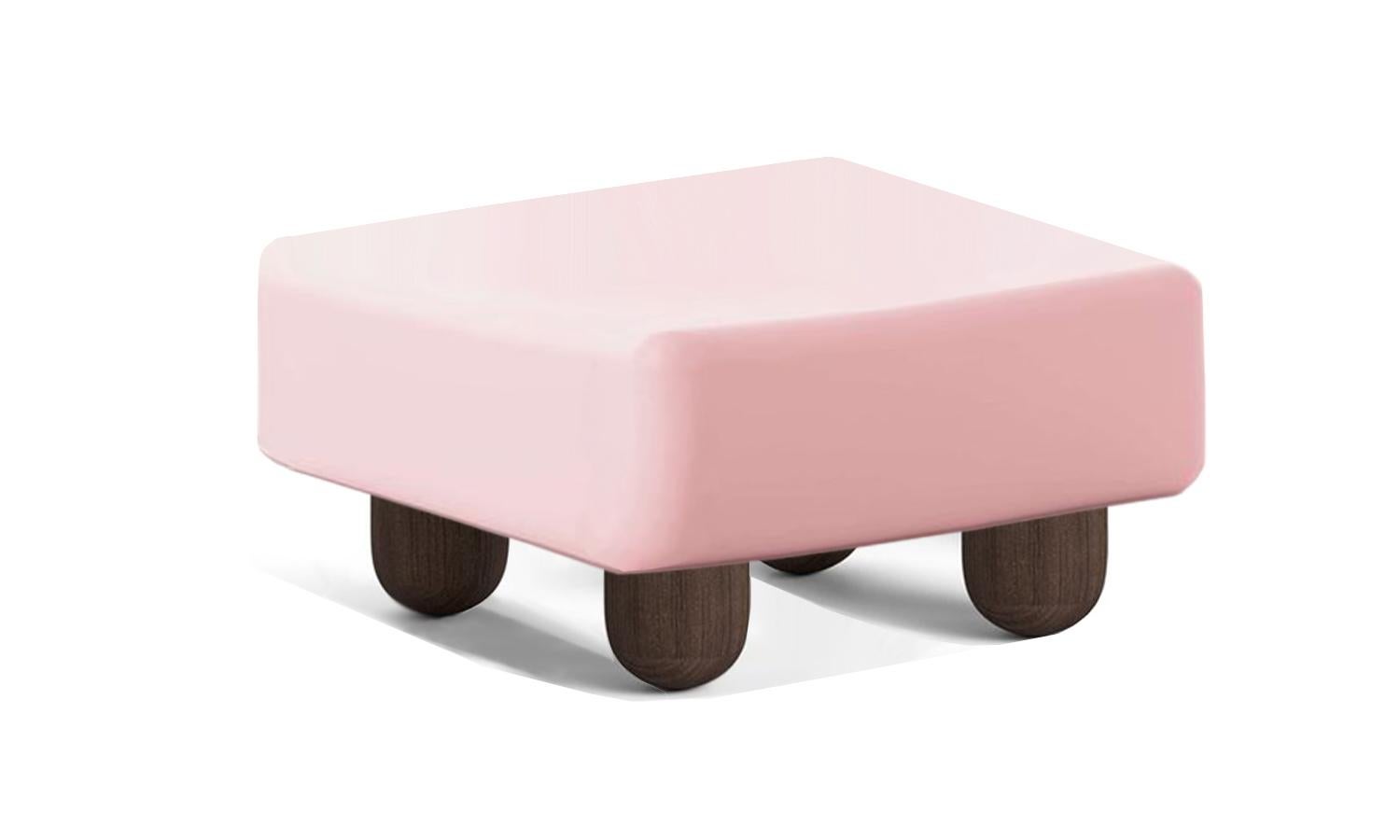 European Organic Modern Style Pink Lacquered Center Table Copenhagen Handcrafted For Sale