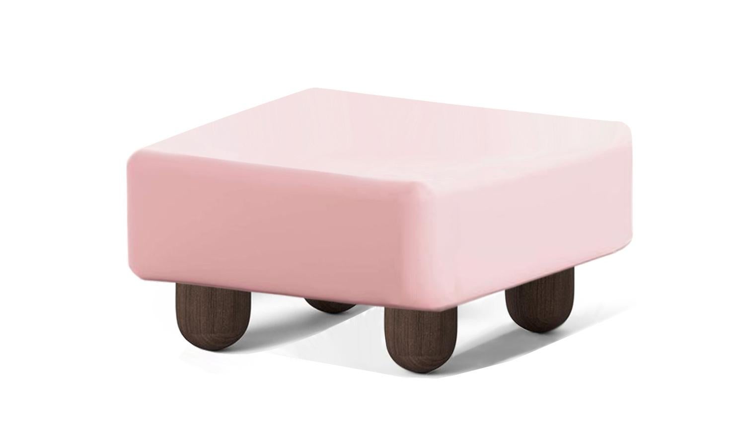 Organic Modern Style Pink Lacquered Center Table Copenhagen Handcrafted In New Condition For Sale In Madrid, ES