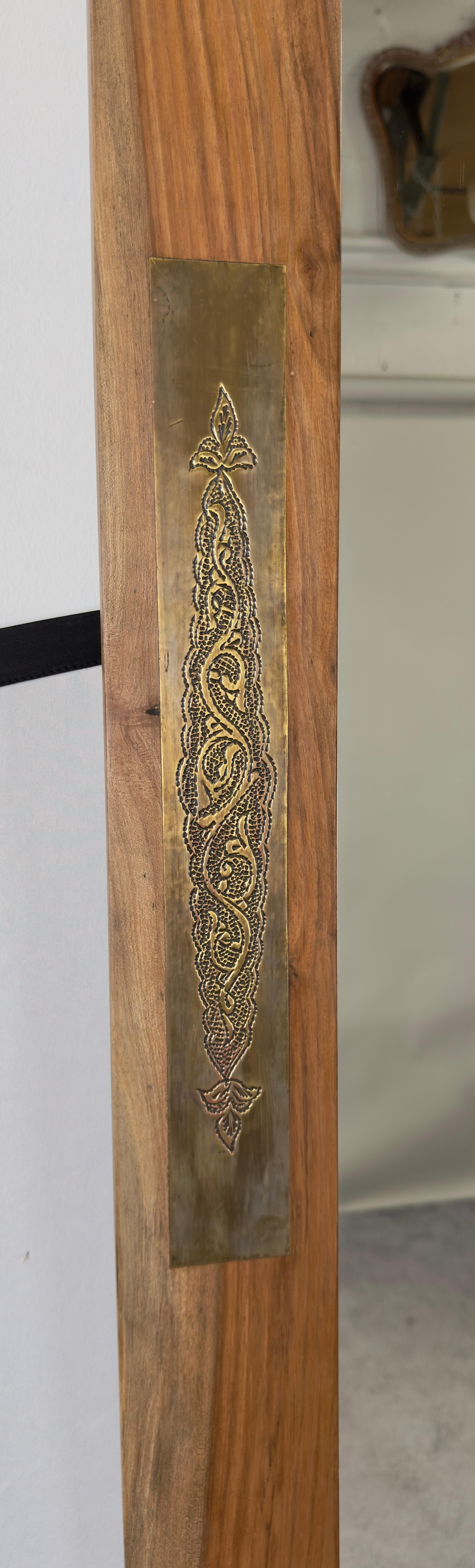 Miroir mural ou console de style Organic Modernity en noyer et laiton au design filigrané Bon état - En vente à Plainview, NY