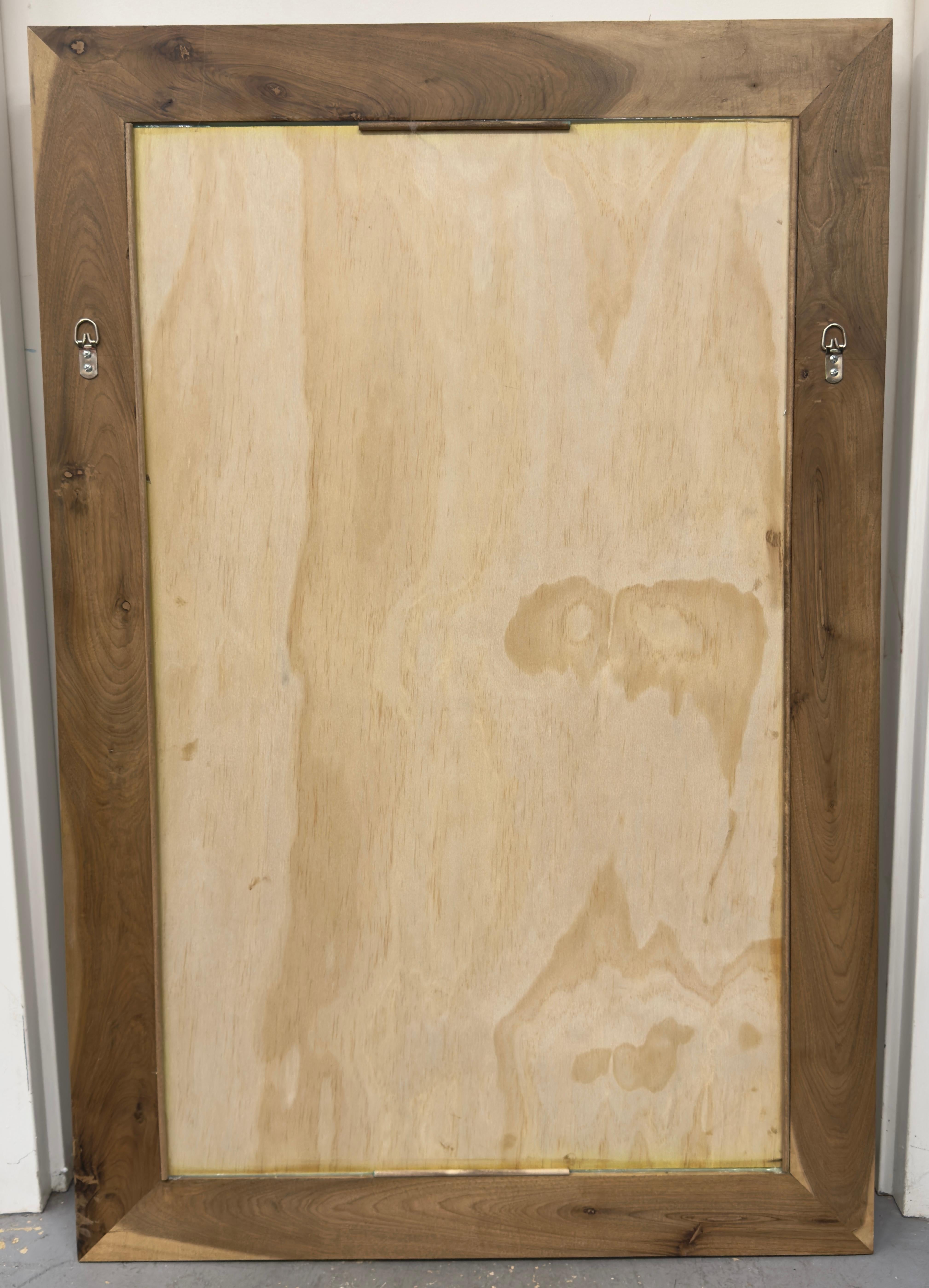 Miroir mural ou console de style Organic Modernity en noyer et laiton au design filigrané en vente 2