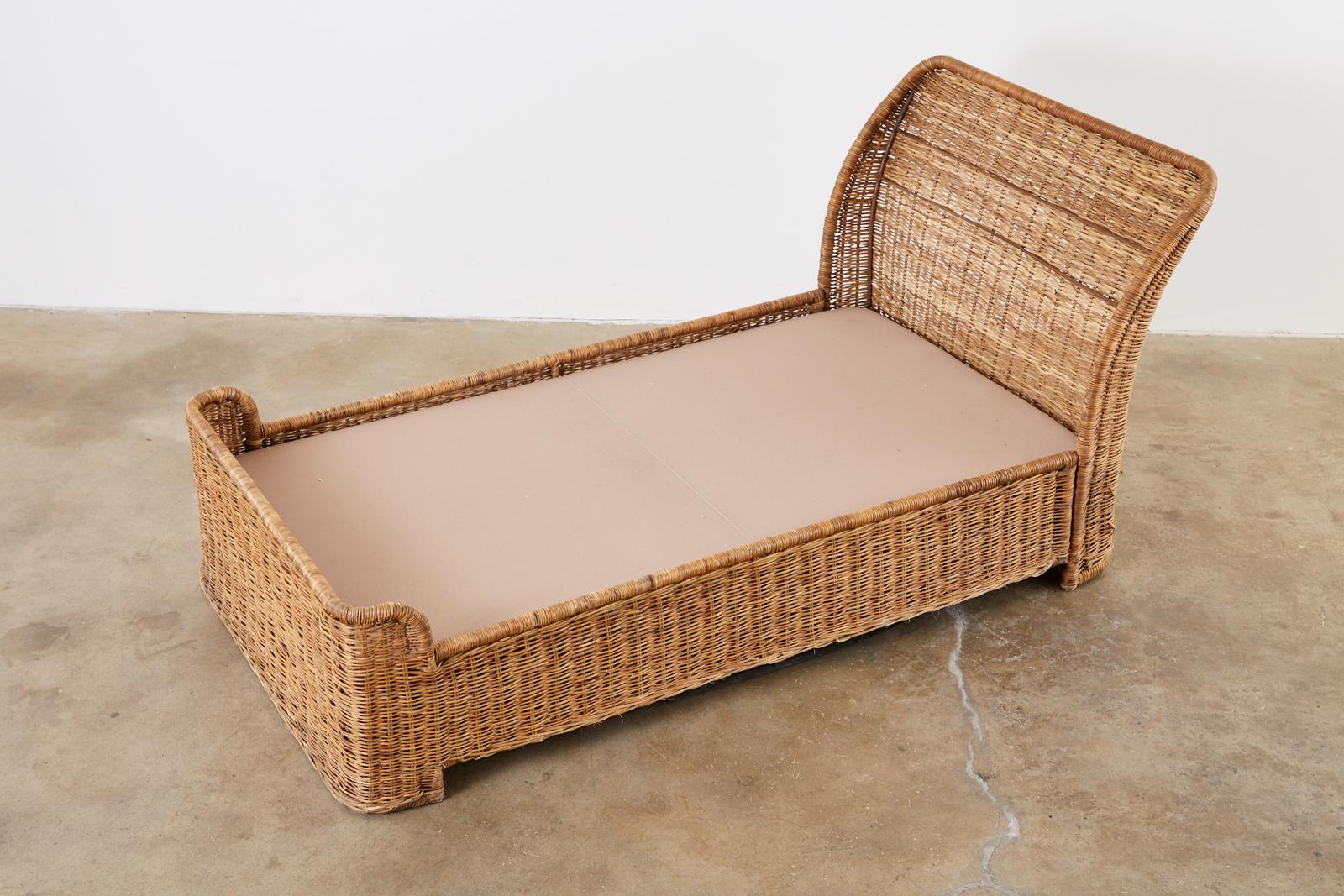 Organic Modern Style Wicker Daybed or Chaise Lounge 3