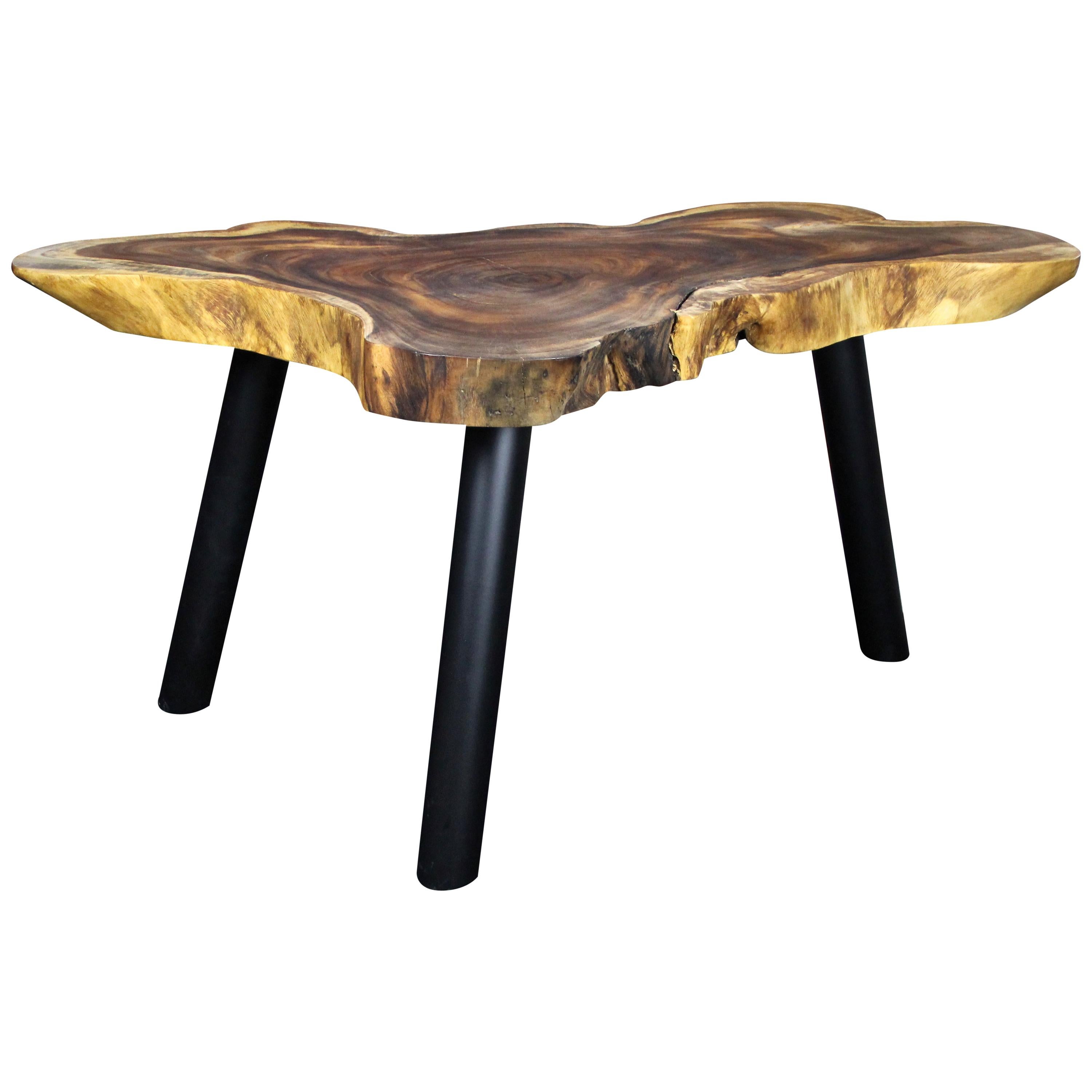 Organic Modern Suar Wood Dining Table or Side Table, 2020