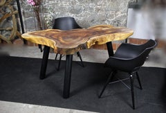 Organic Modern Suar Wood Dining Table or Side Table, 2020