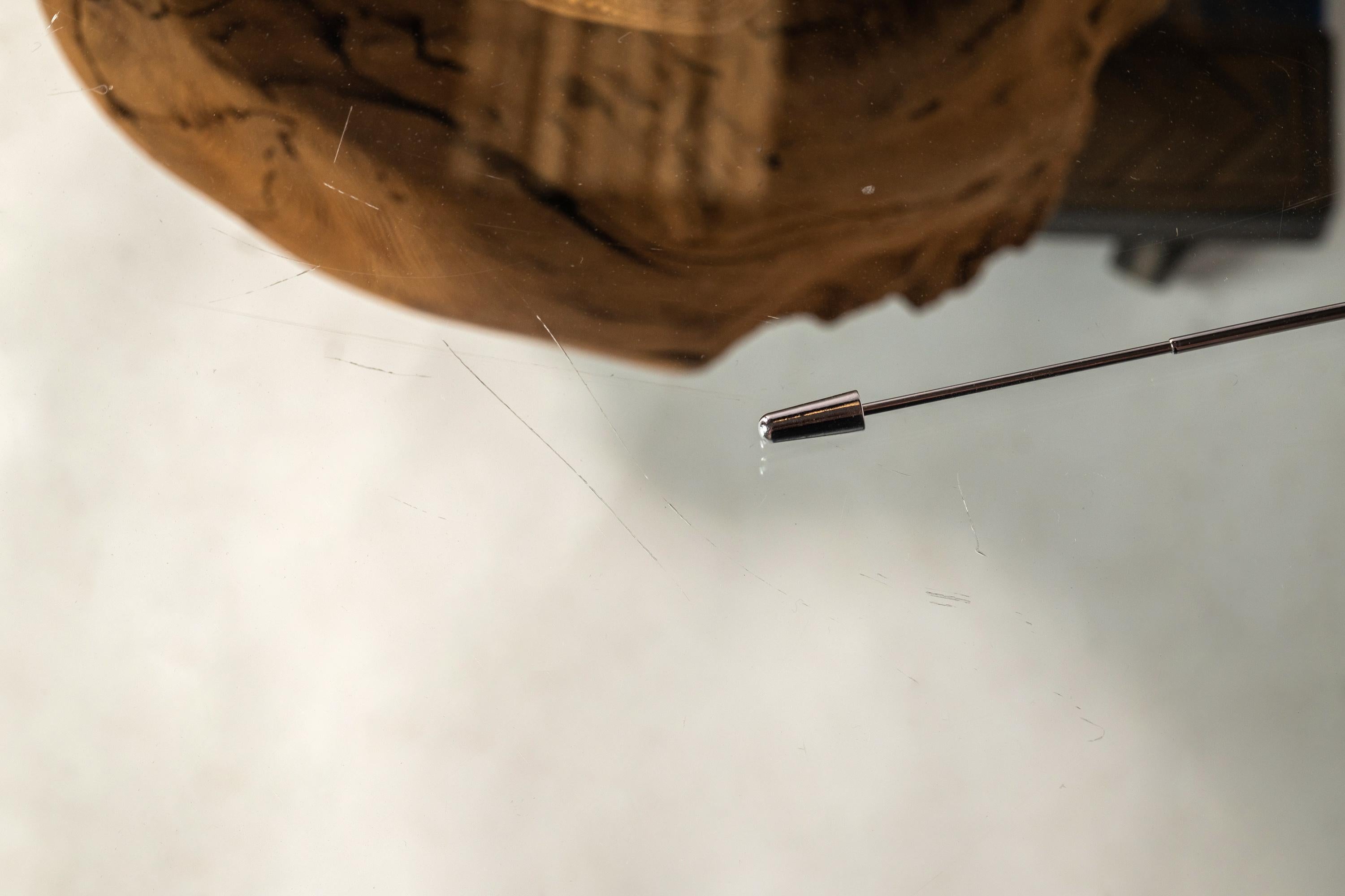 Organic Modern Substantial Glass-Top Dining Table With Cypress Tree Trunk Base 5