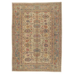 Tappeto persiano moderno organico Sultanabad Rugs blu e marrone
