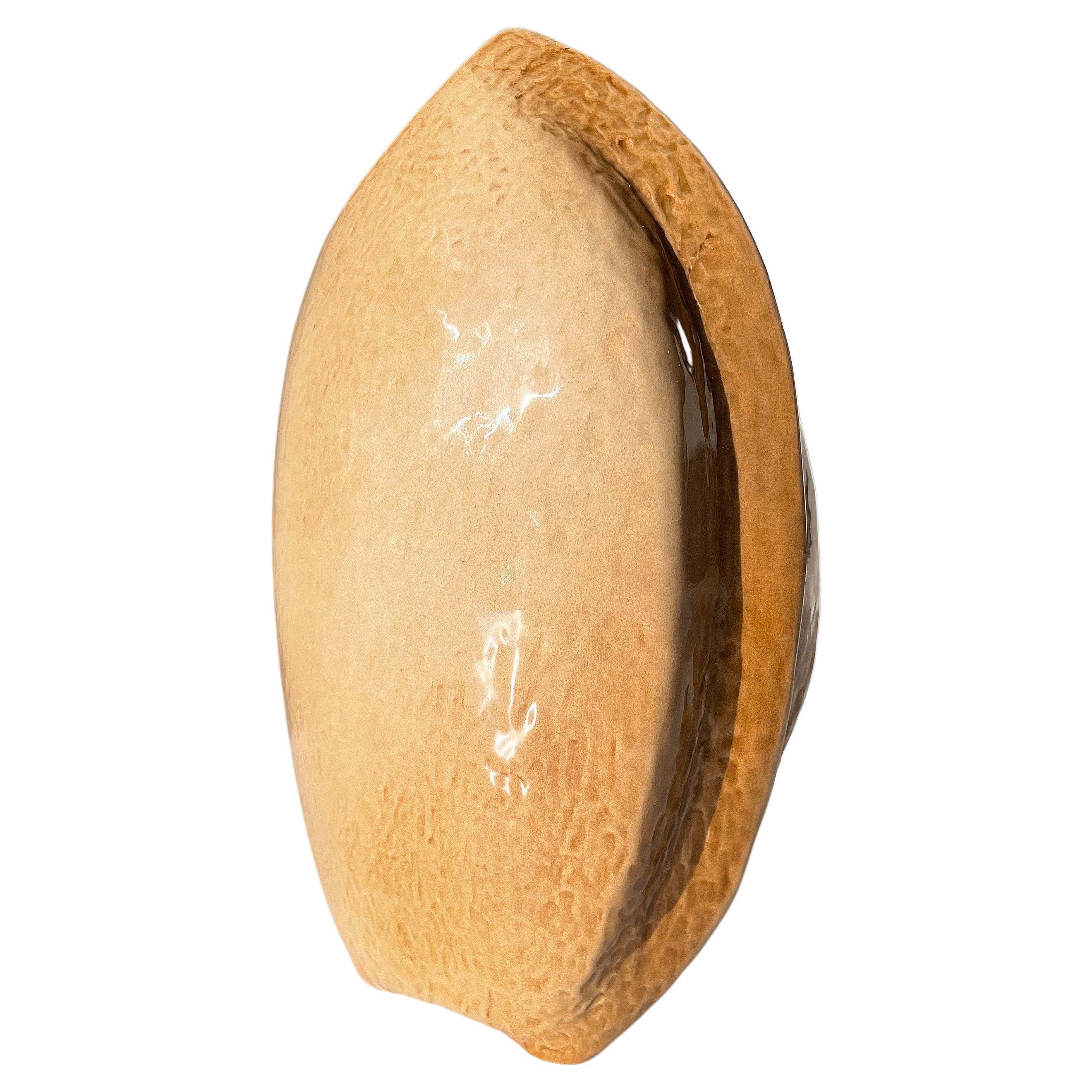 Organic Modern Tan Sand Glazed Porcelain Vase, William Goebel, 1970s
