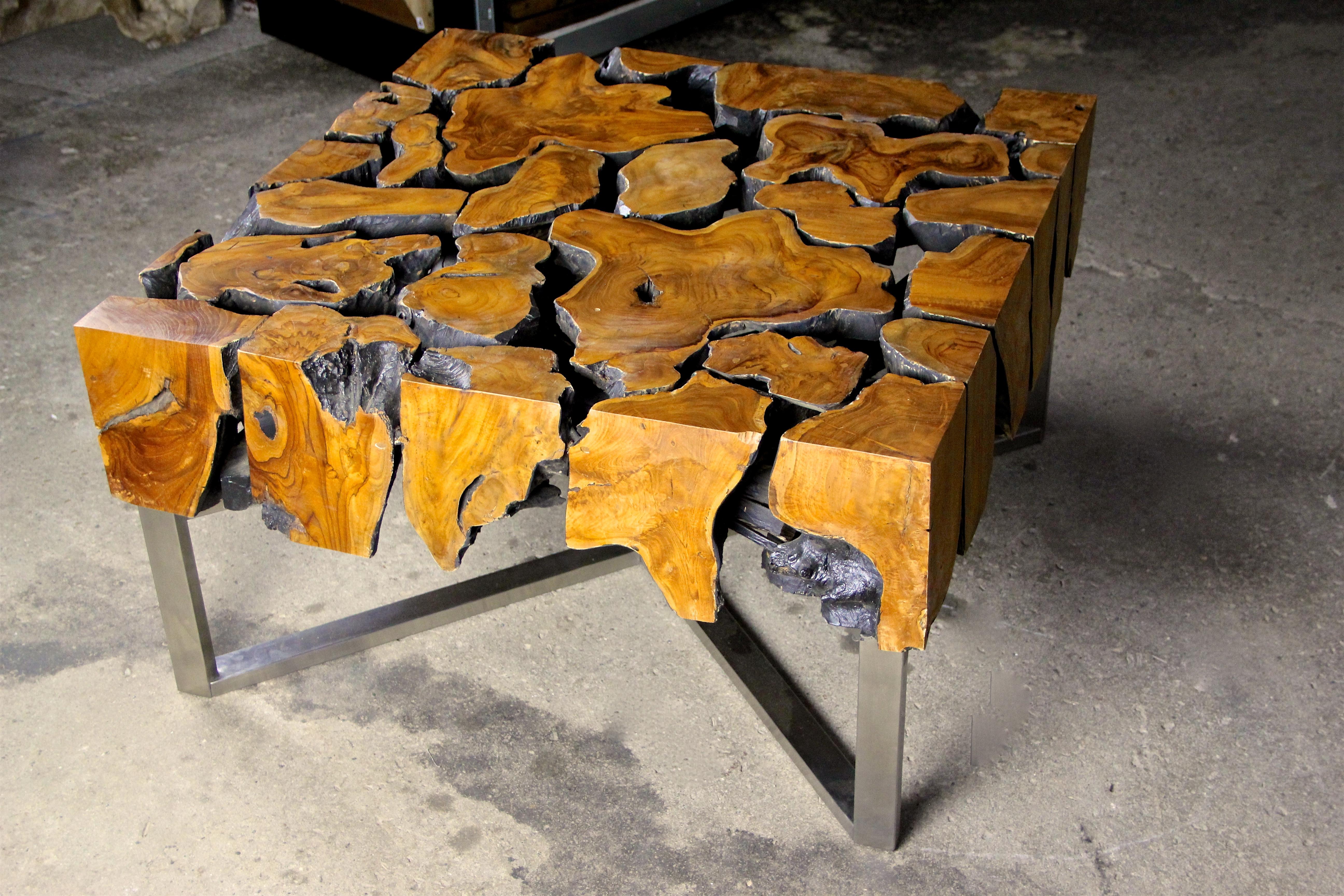 Organic Modern Teak Root Coffee Table 