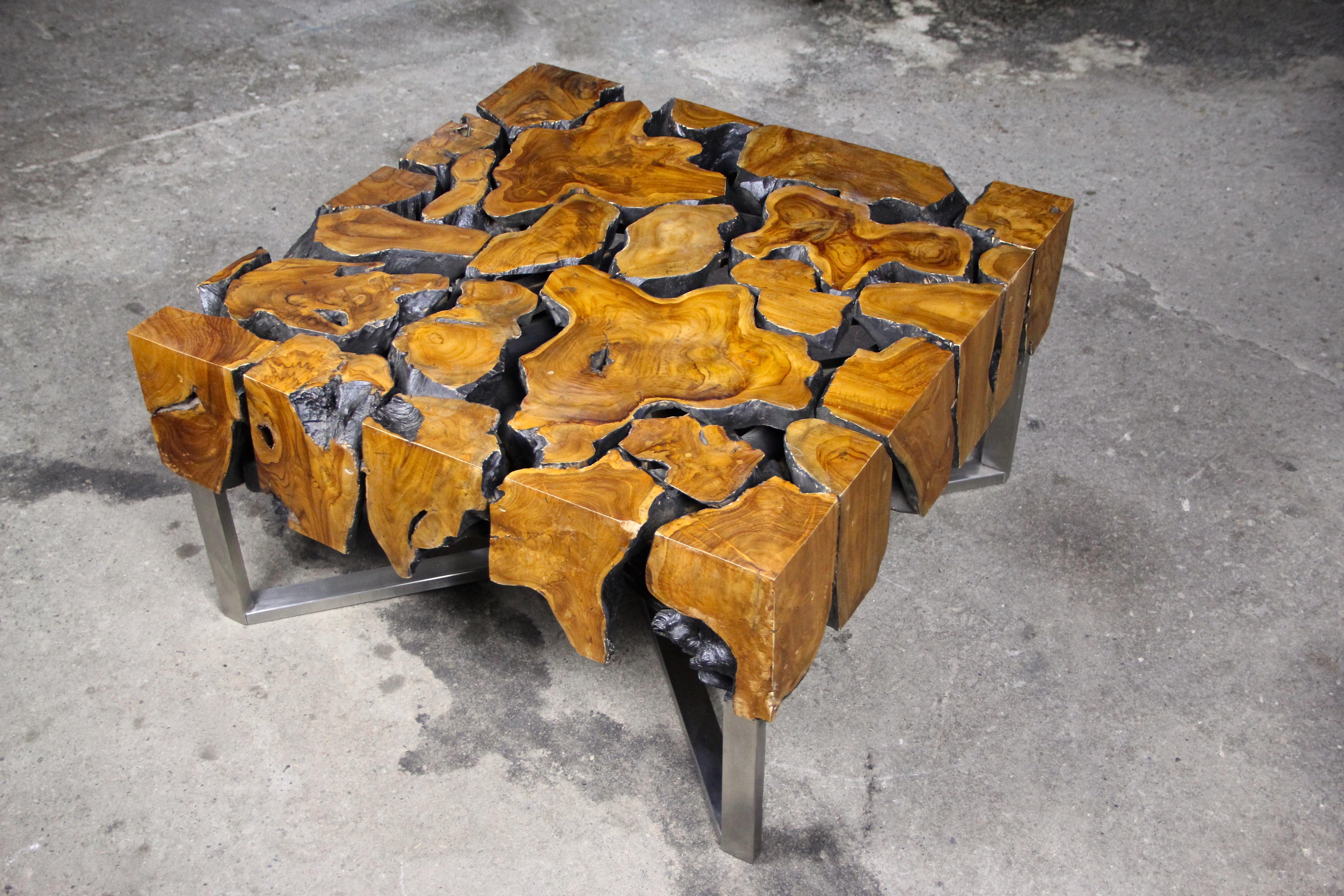 Organic Modern Teak Root Coffee Table 