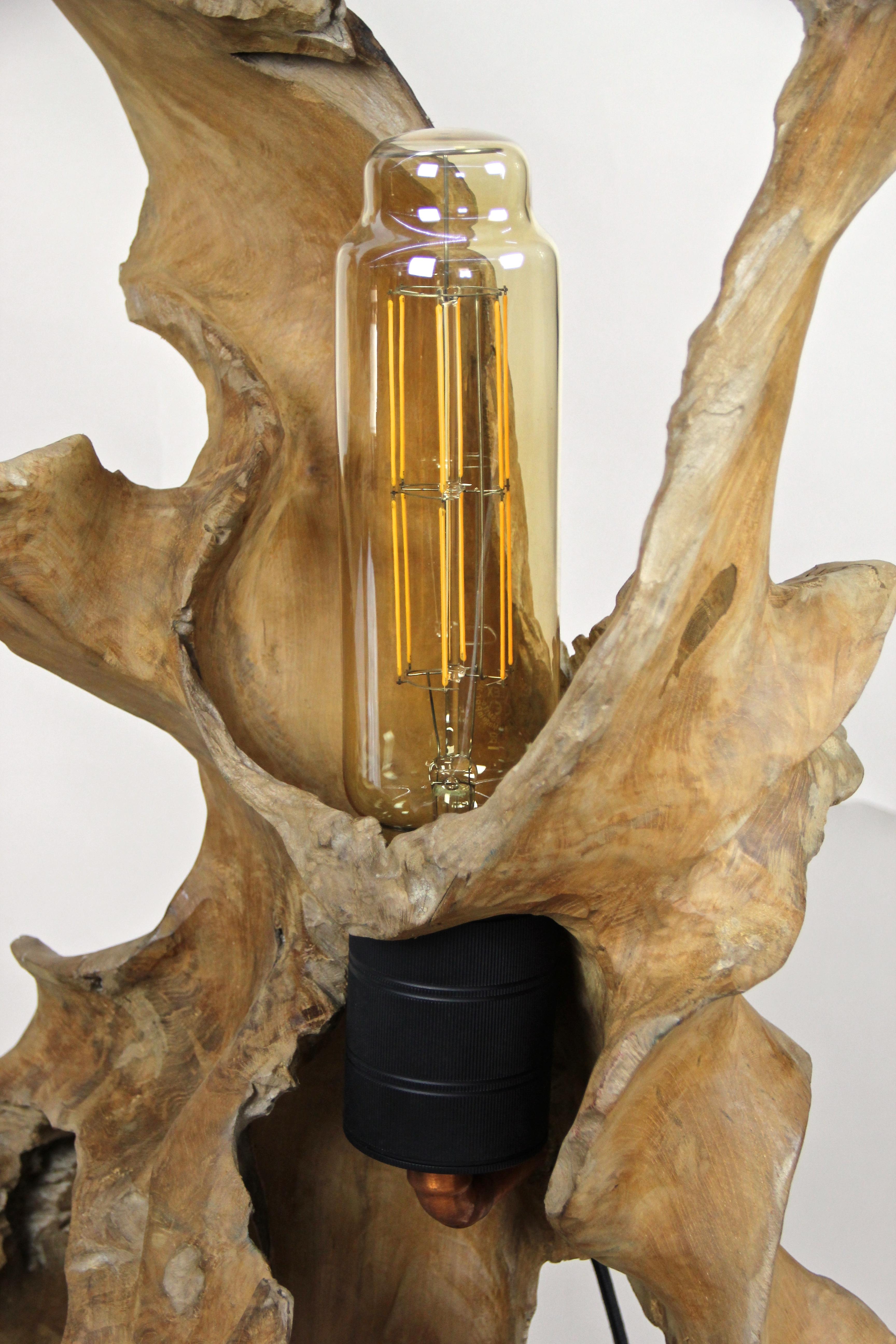 Organic Modern Teak Root Floor Lamp with Special LED Bulb 3