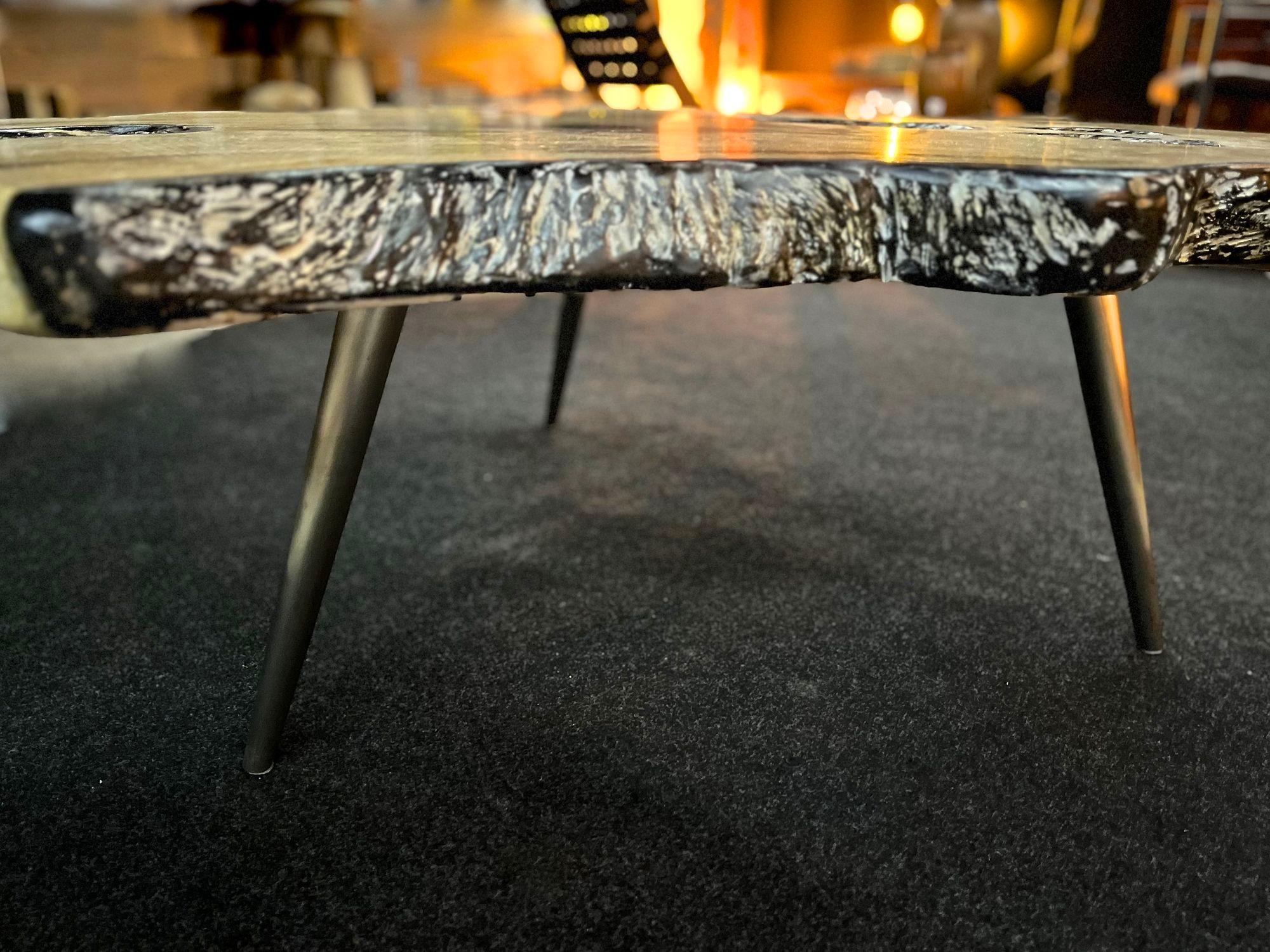 Organic Modern Teak Root Side Table/ Sofa Table, Special Handpainted, IDN, 2023 5
