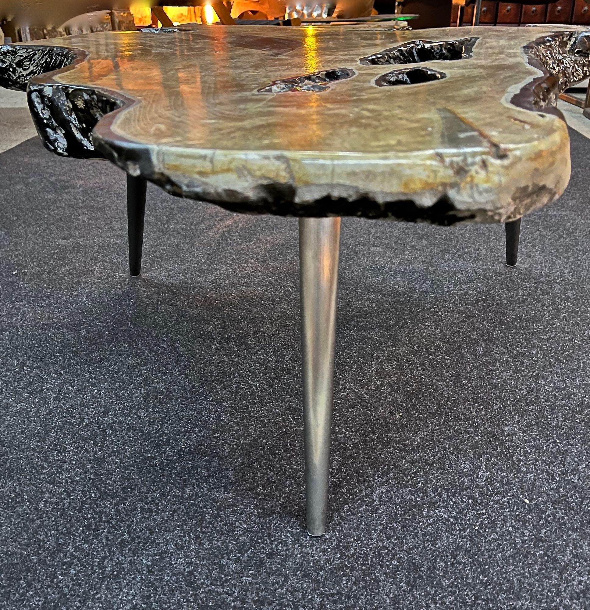 Organic Modern Teak Root Side Table/ Sofa Table, Special Handpainted, IDN, 2023 7