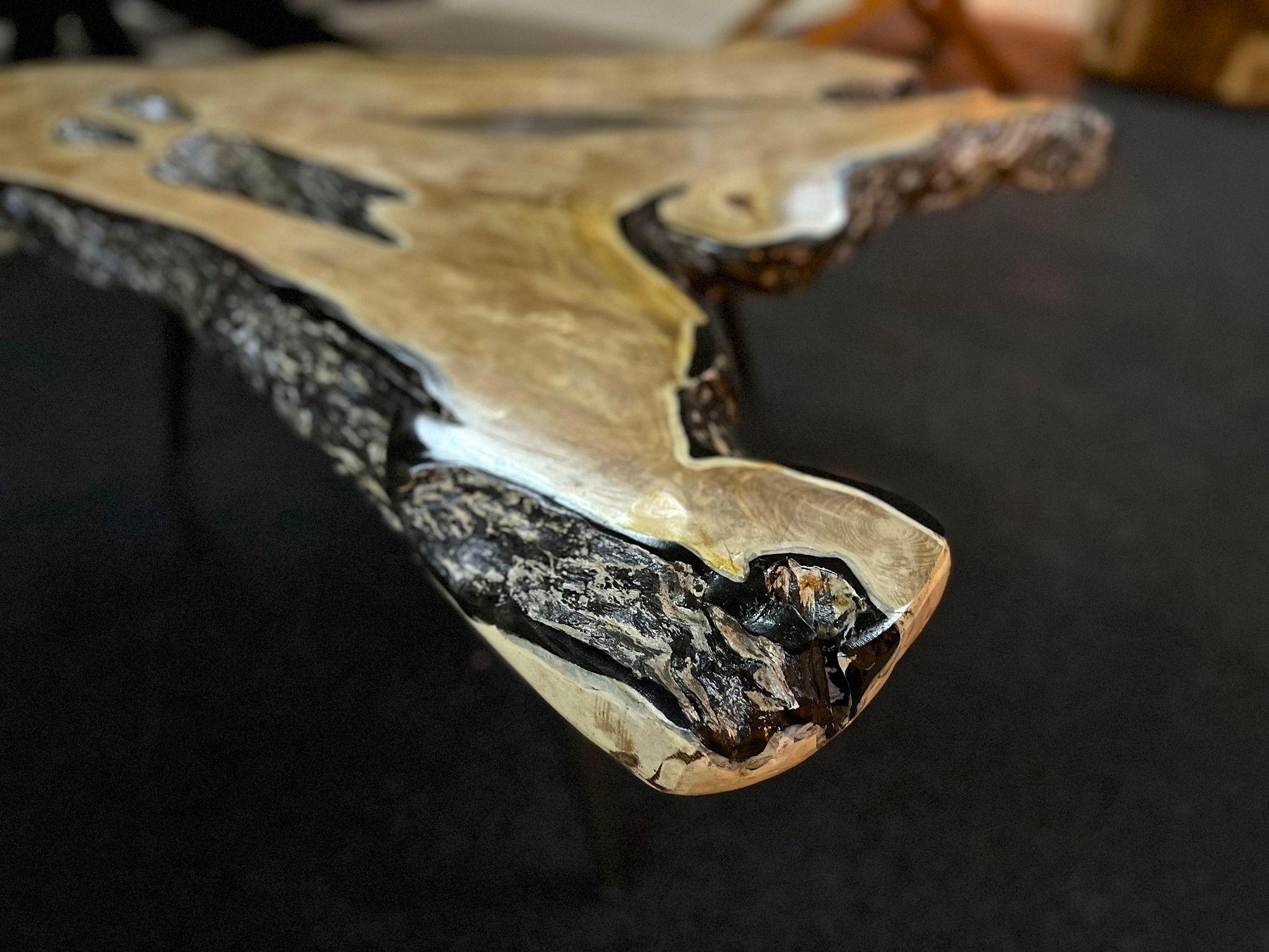 Organic Modern Teak Root Side Table/ Sofa Table, Special Handpainted, IDN, 2023 In New Condition In Lichtenberg, AT